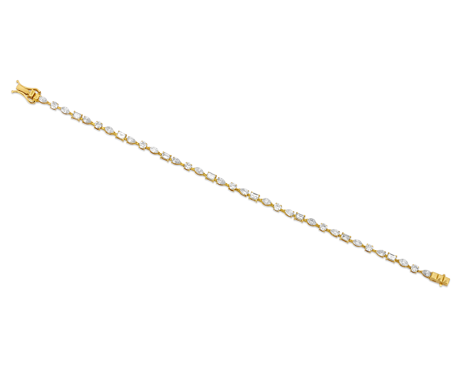 Multi-Shape Diamond Tennis Bracelet, 2.76 Carats