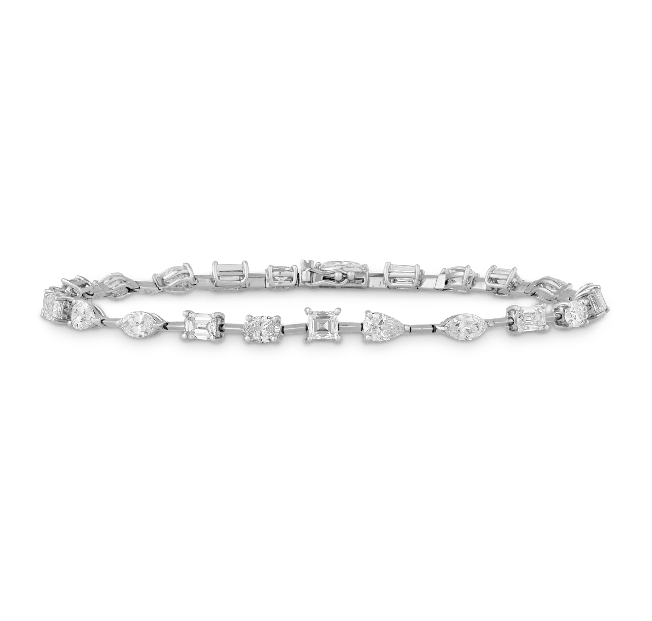 Multi-Shape Diamond Tennis Bracelet, 4.98 carats