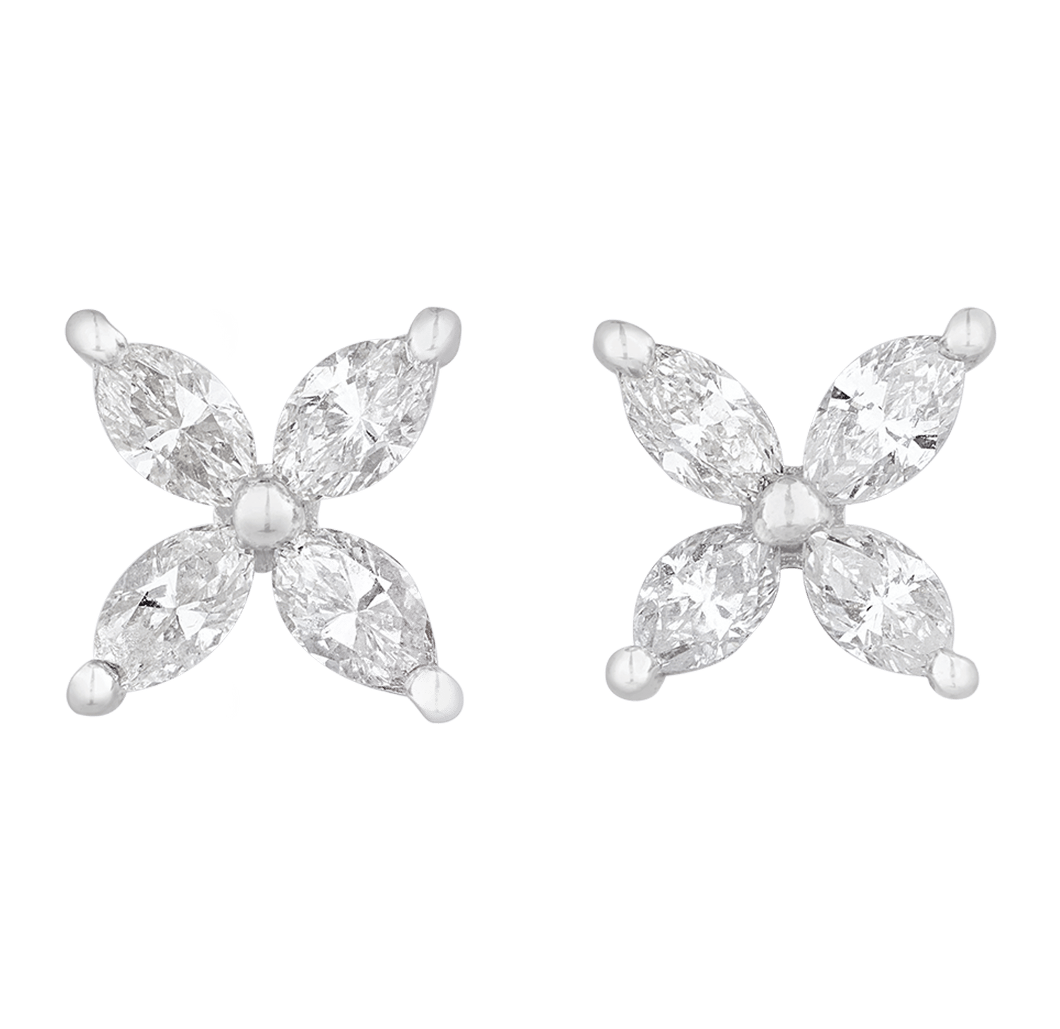 Diamond Flower Earrings, 0.72 carat