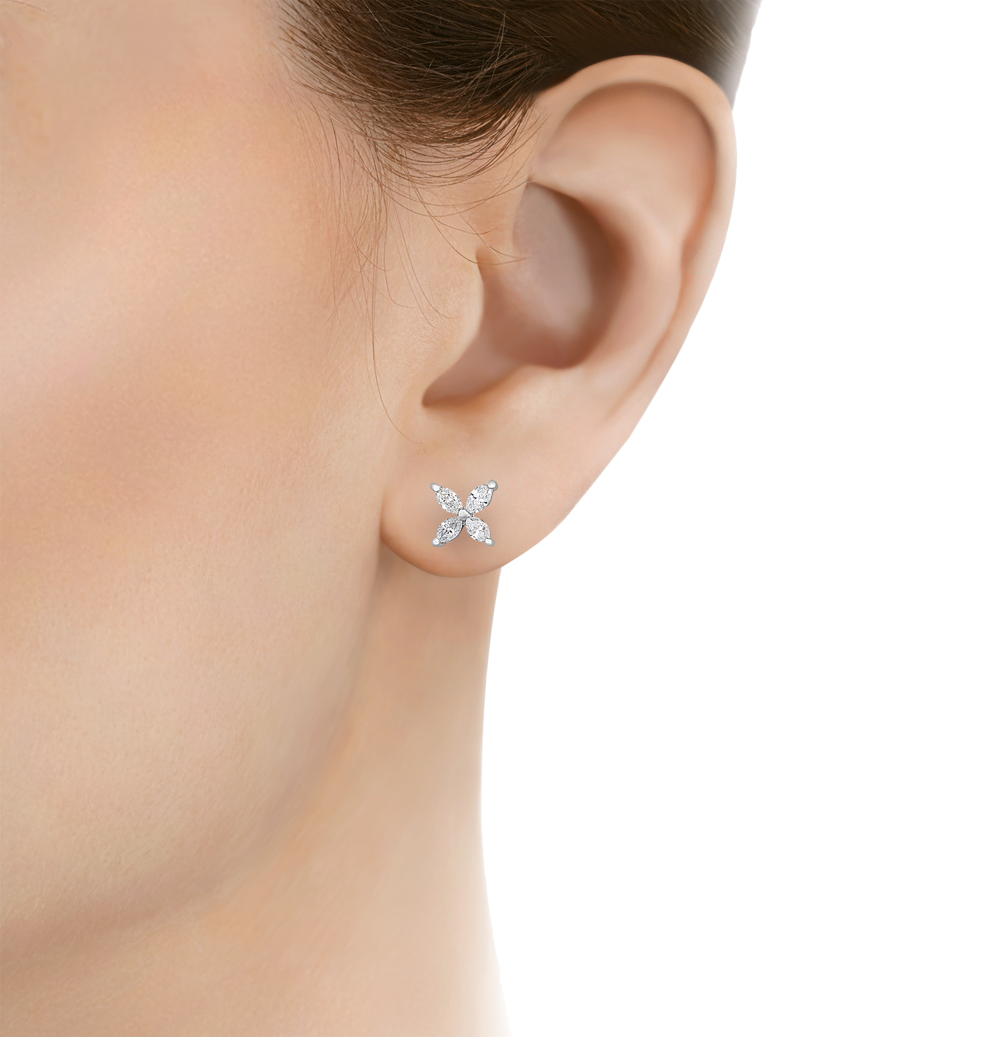 Diamond Flower Earrings, 0.72 carat