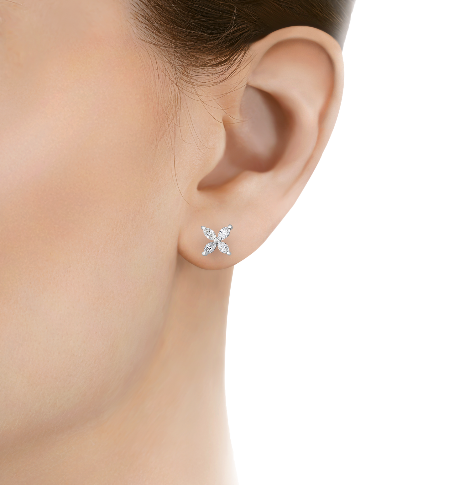 Diamond Flower Earrings, 0.72 carat