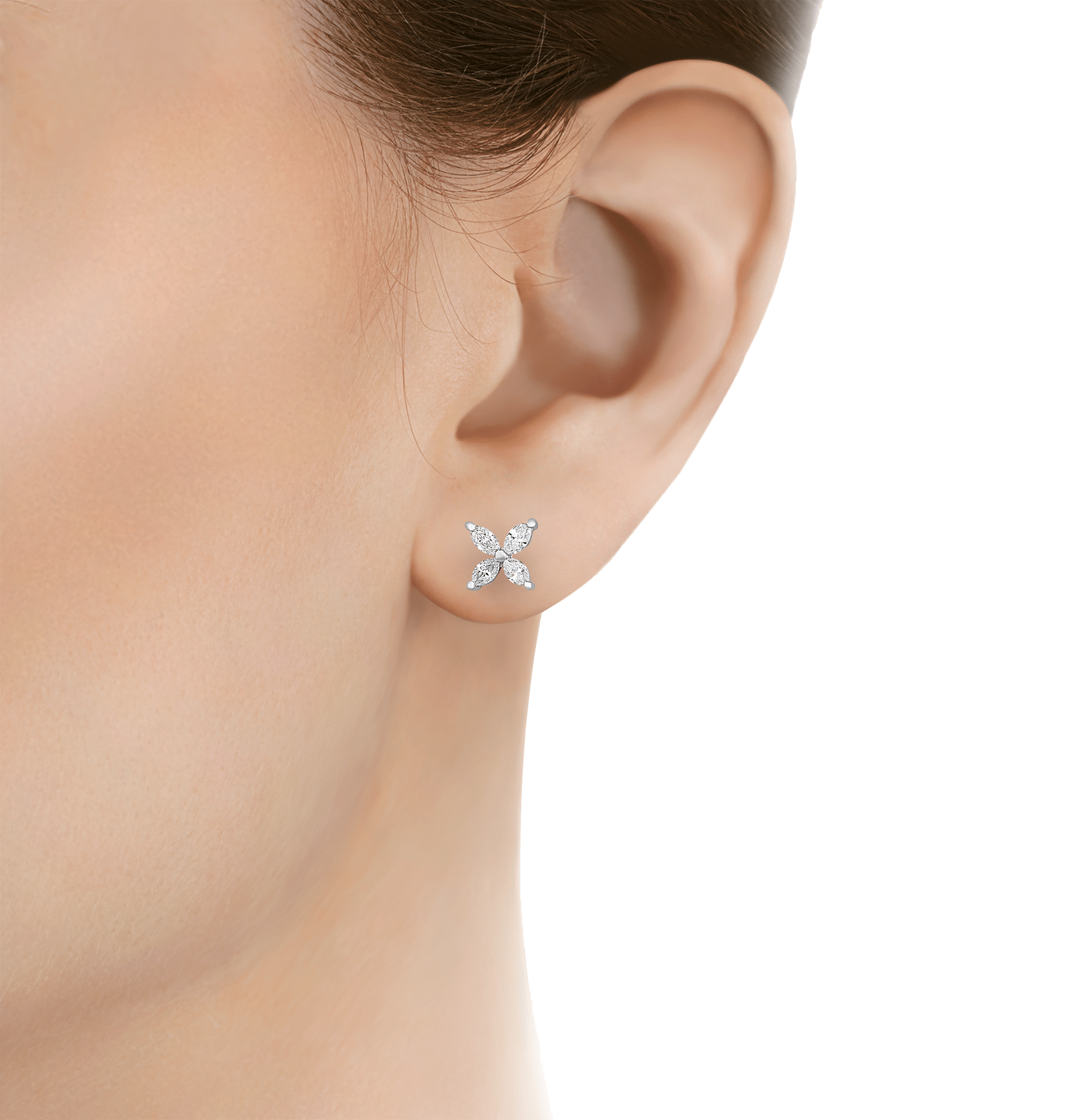 Diamond Flower Earrings, 0.72 carat