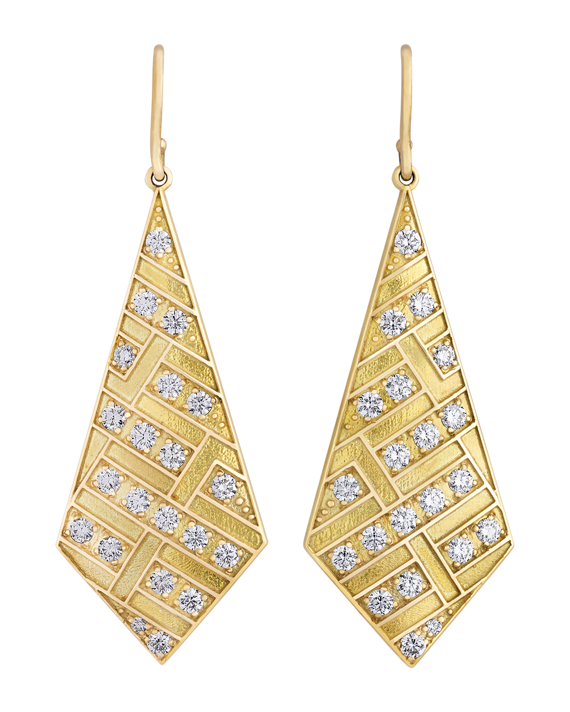 Diamond Art Deco-Style Earrings, 1.40 carats