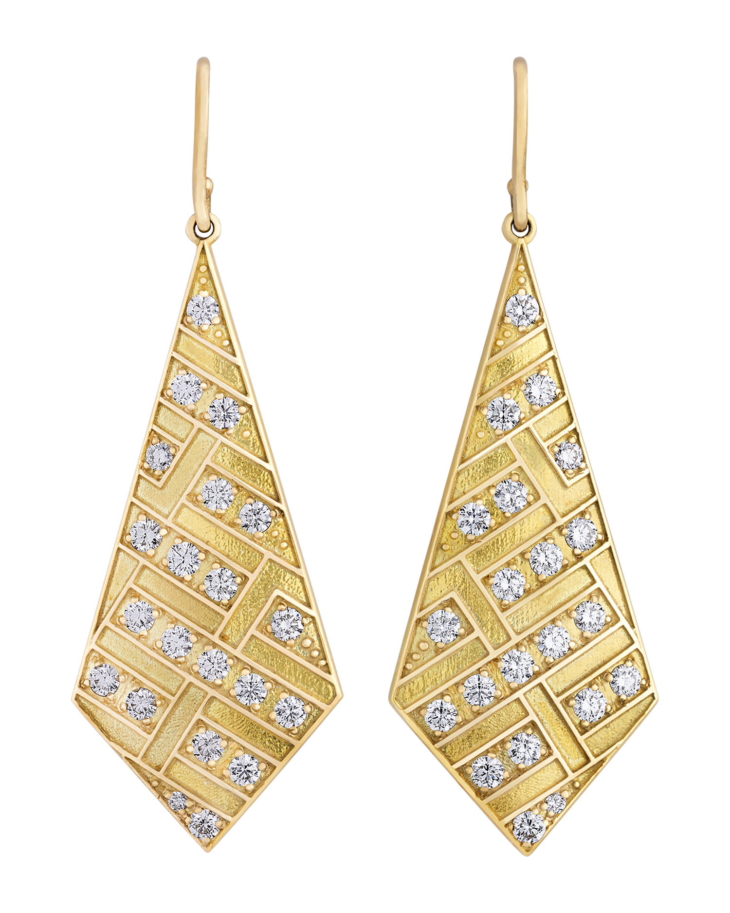 Diamond Art Deco-Style Earrings, 1.40 carats