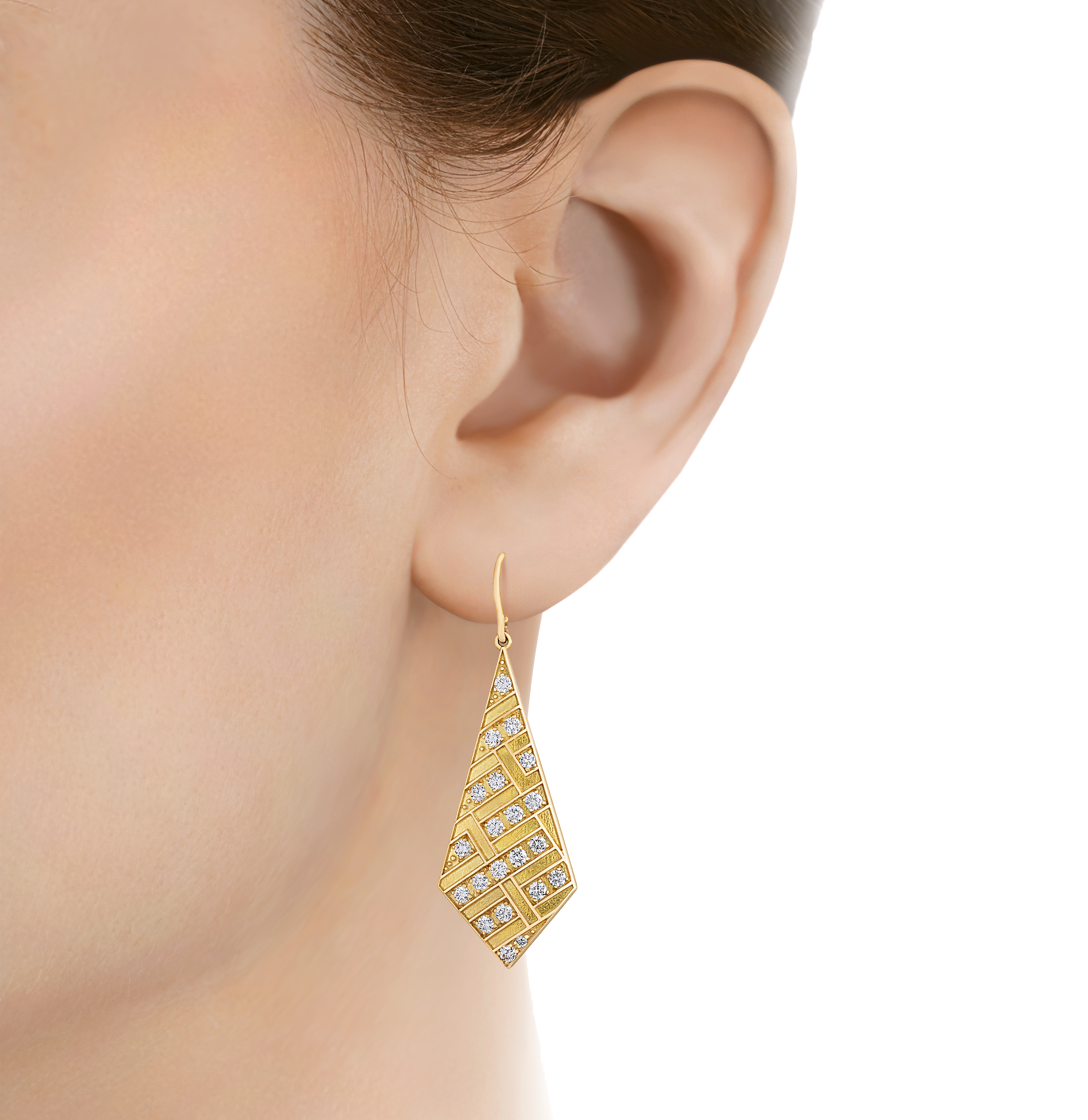 Diamond Art Deco-Style Earrings, 1.40 carats