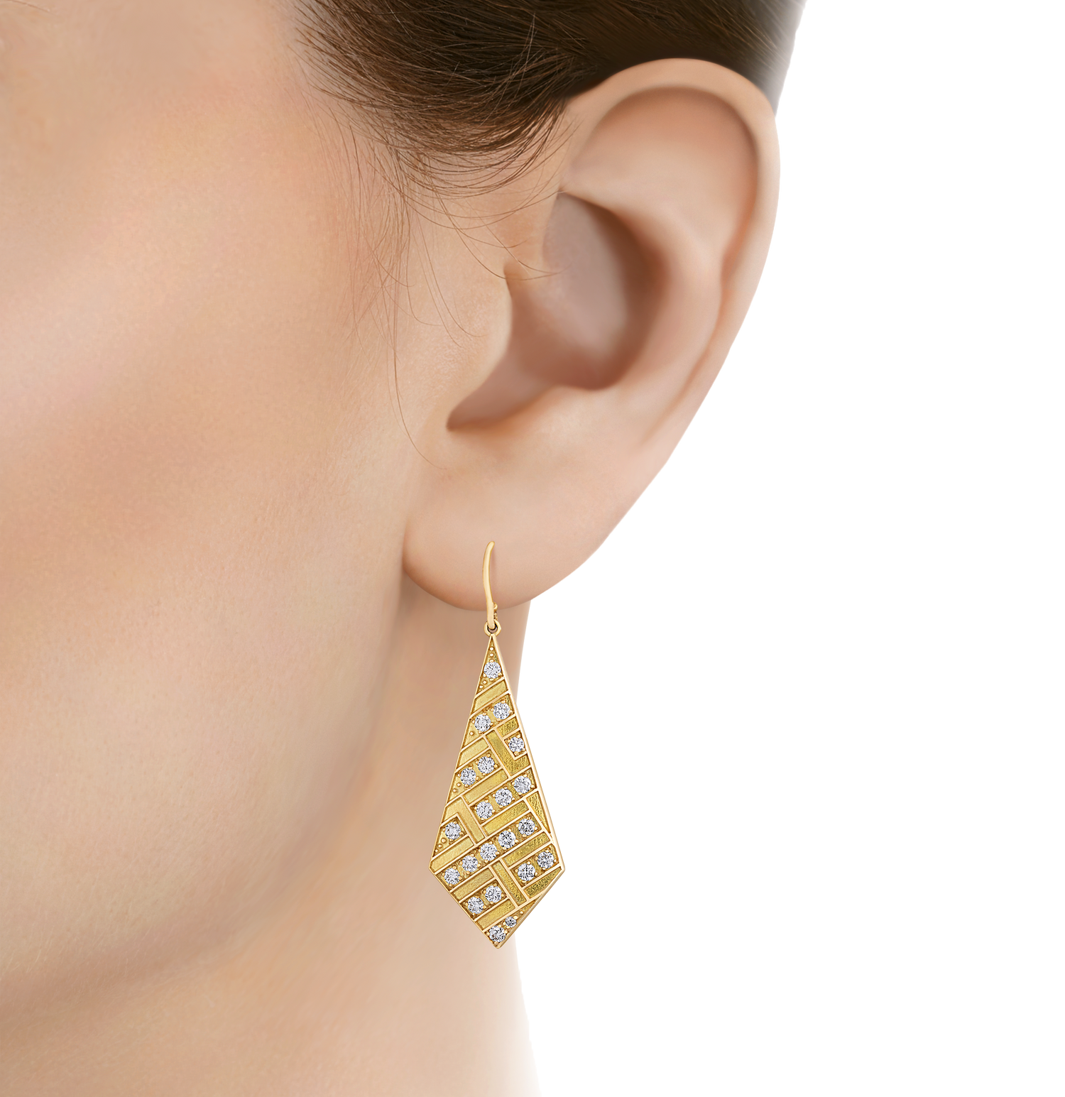 Diamond Art Deco-Style Earrings, 1.40 carats