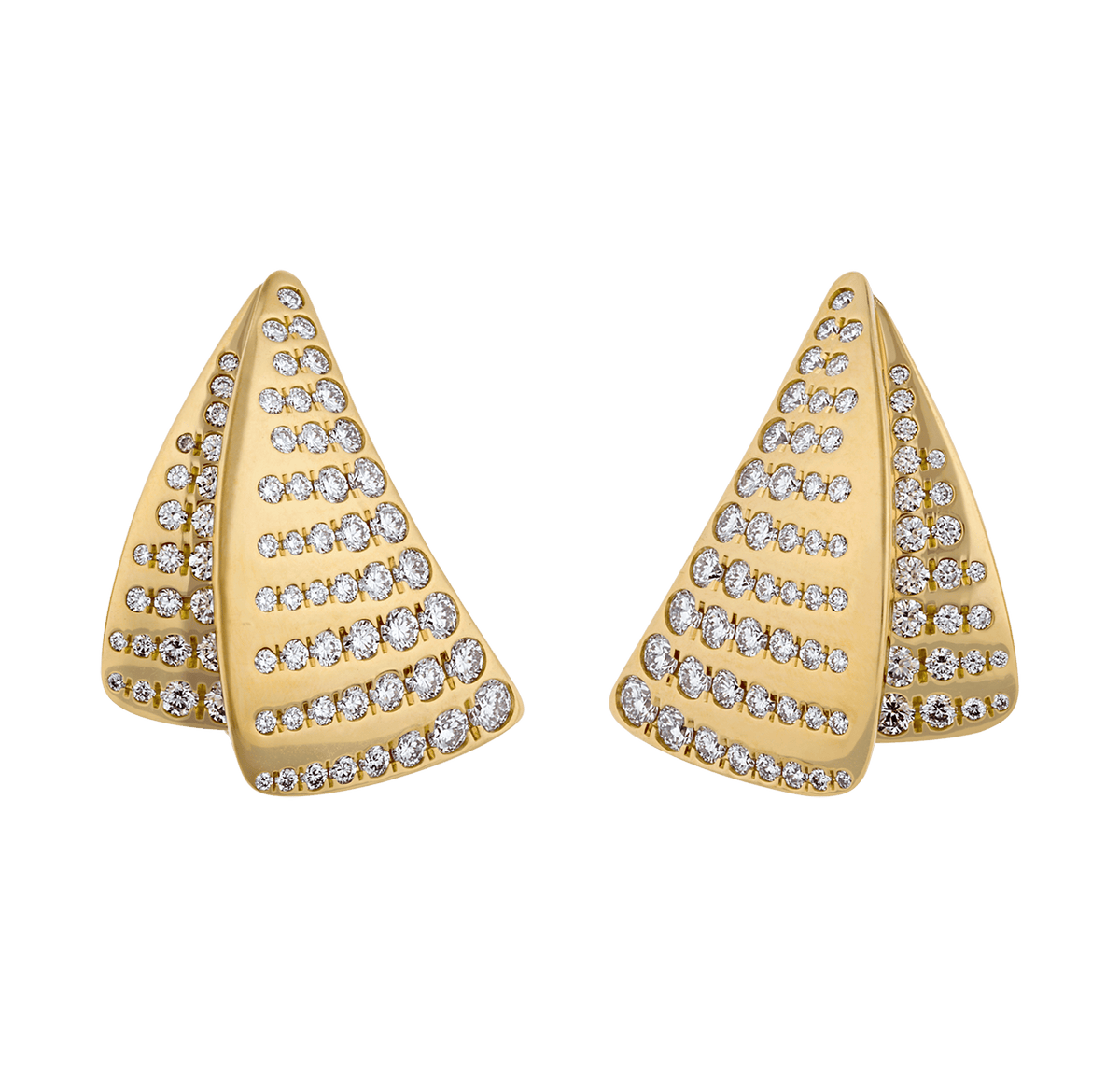 Layered Triangle Diamond Earrings, 1.75 carats