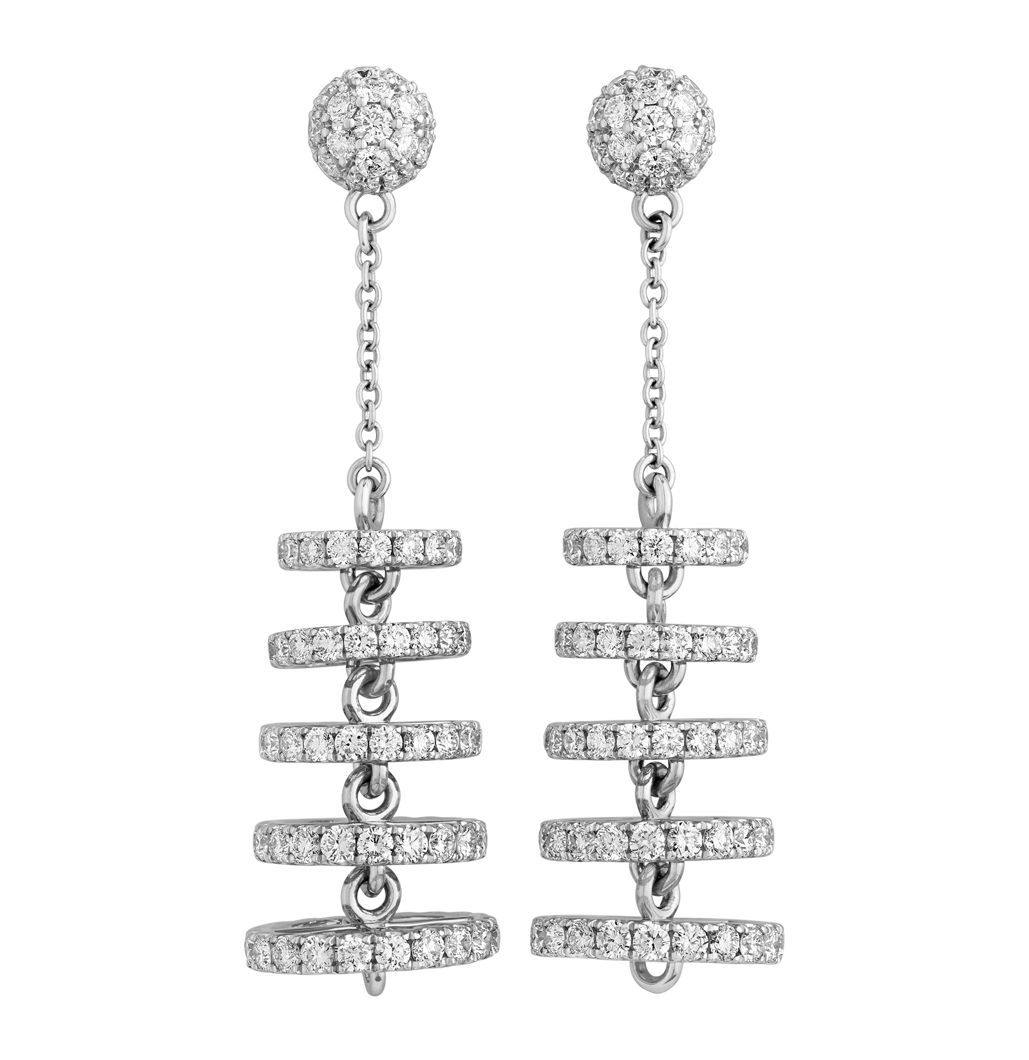 Diamond Chandelier Earrings, 6.35 carats