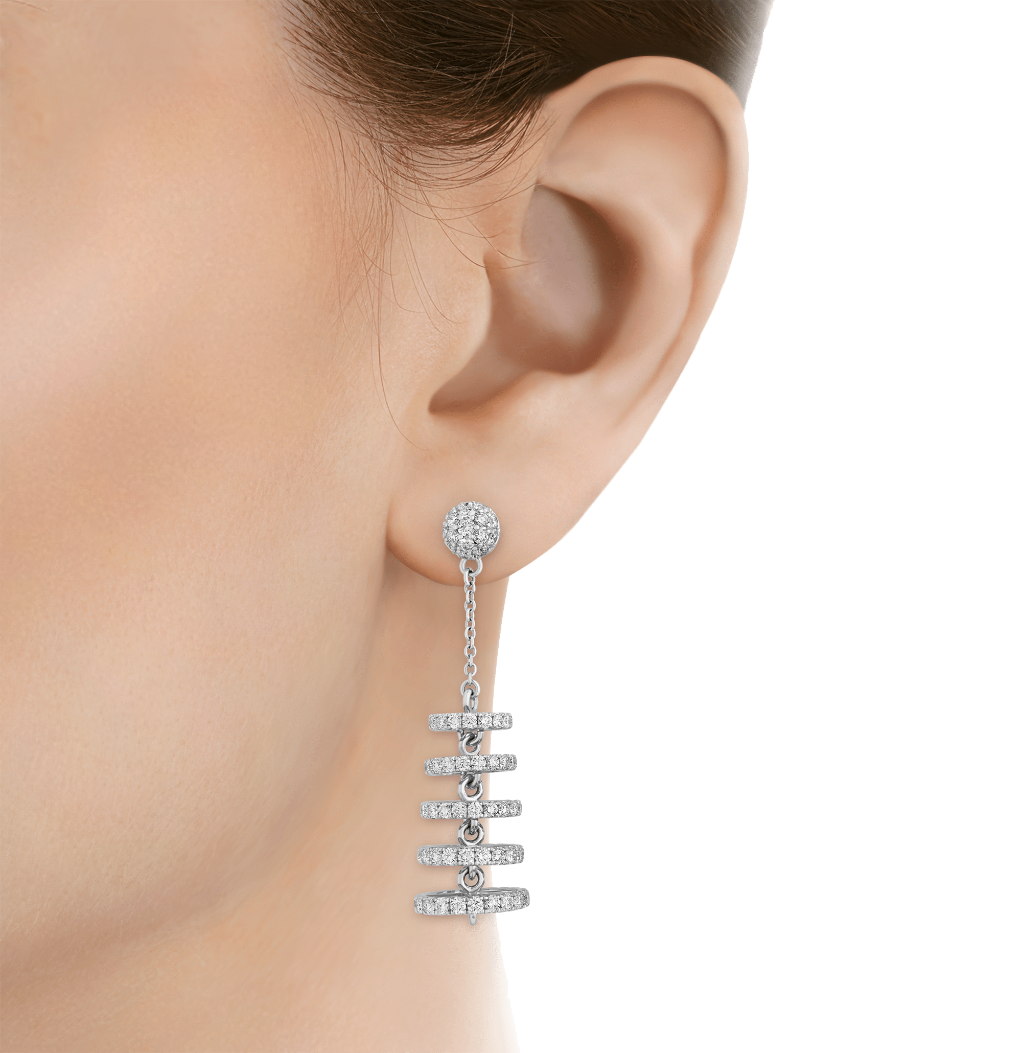 Diamond Chandelier Earrings, 6.35 carats