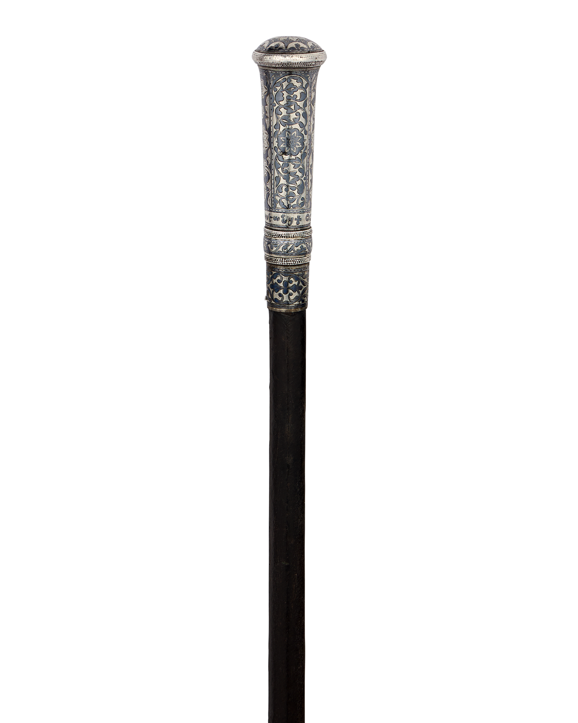 18th-century Niello and Silver Sword Cane