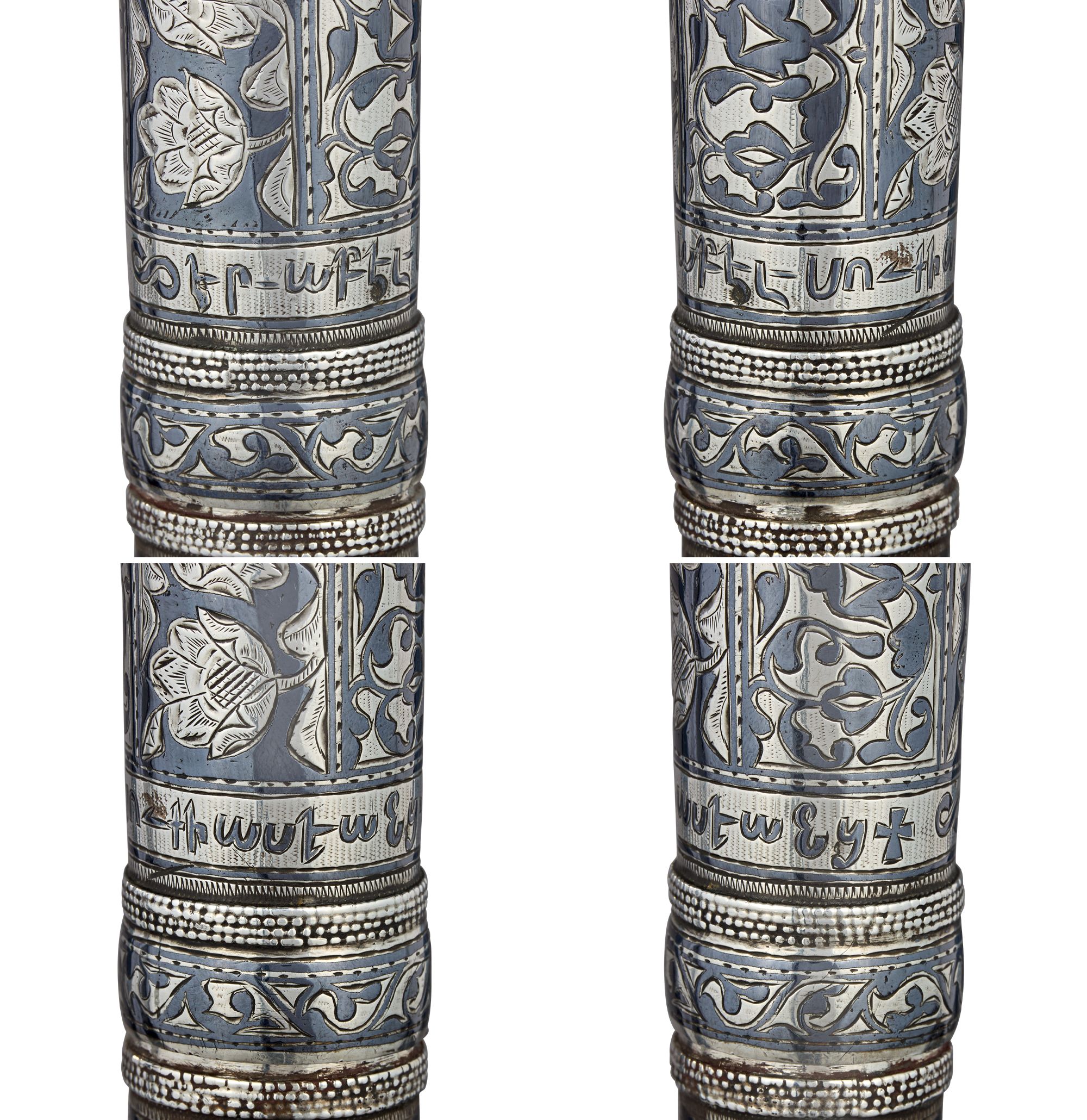 18th-century Niello and Silver Sword Cane