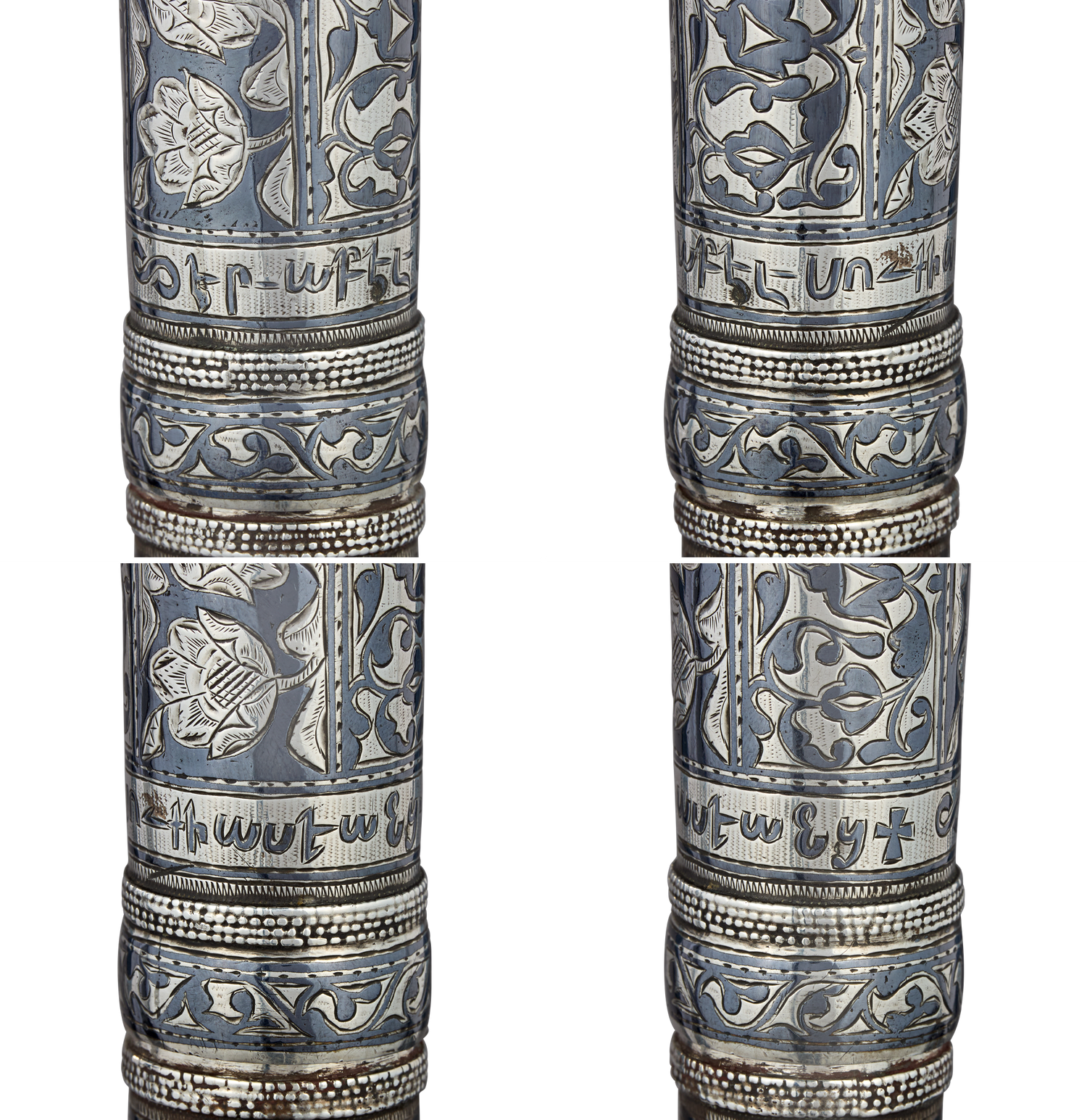 18th-century Niello and Silver Sword Cane