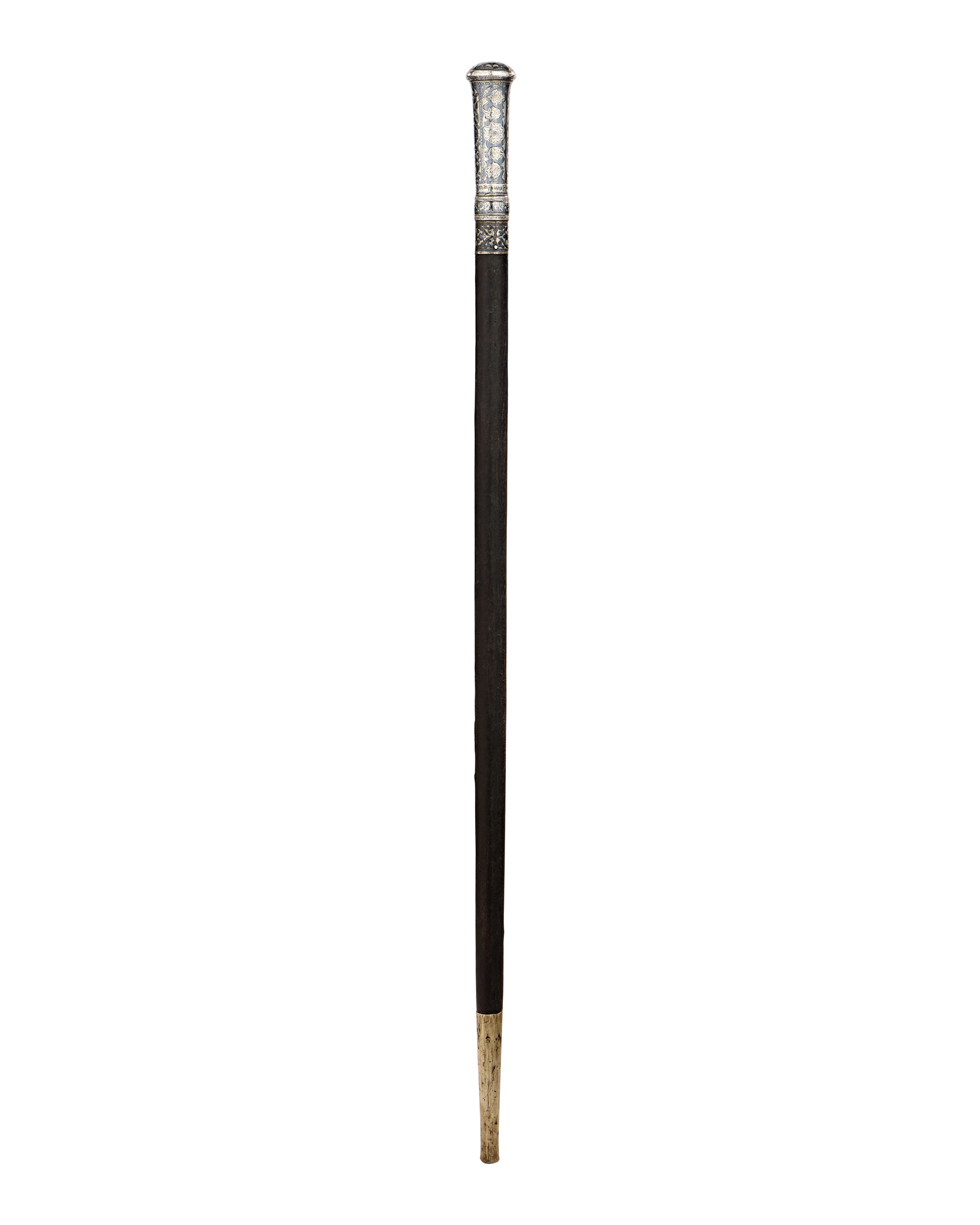 18th-century Niello and Silver Sword Cane