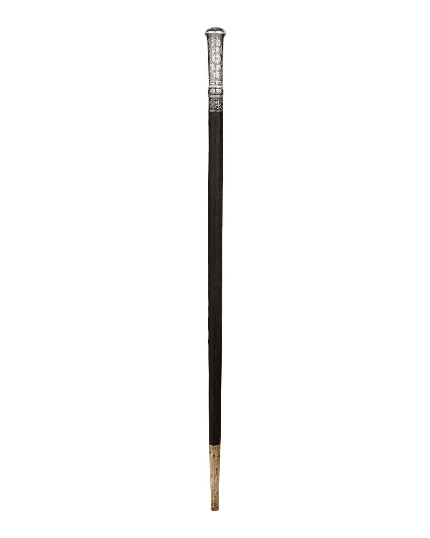 18th-century Niello and Silver Sword Cane