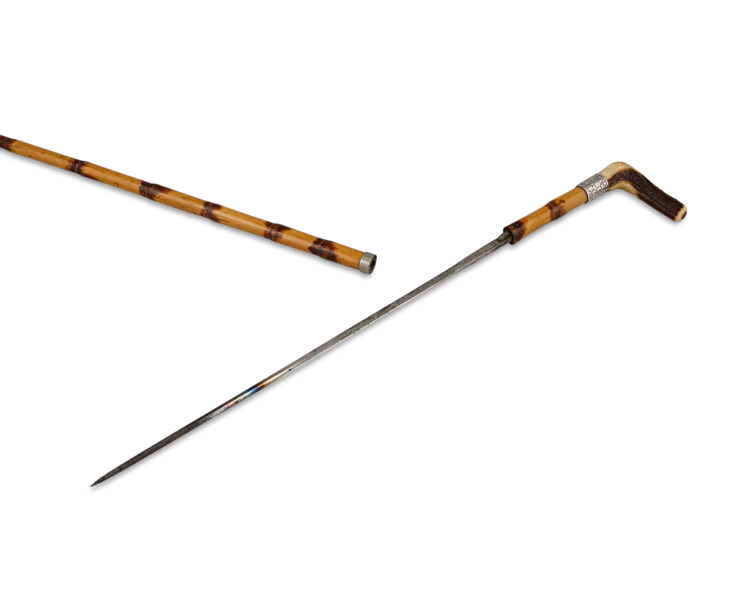 Bamboo and Silver Sword Cane