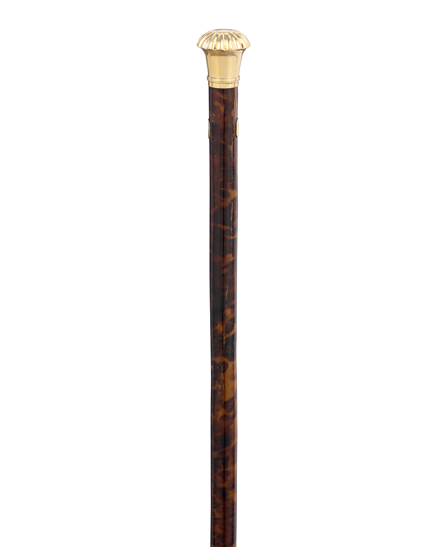 Tortoiseshell and Gold Knob Cane