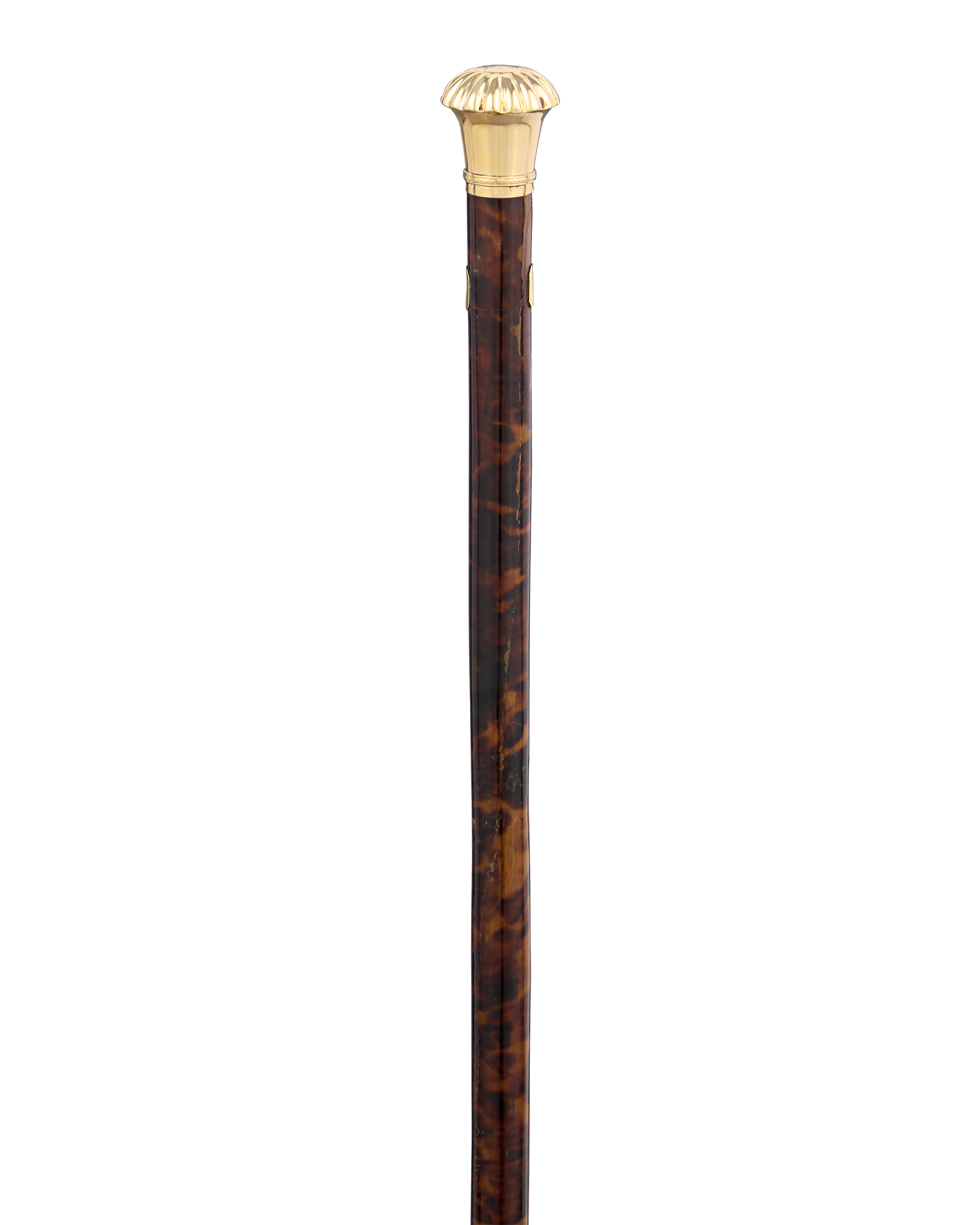 Tortoiseshell and Gold Knob Cane