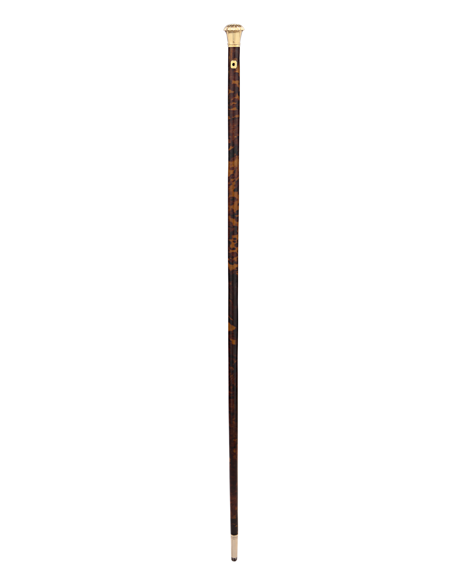 Tortoiseshell and Gold Knob Cane