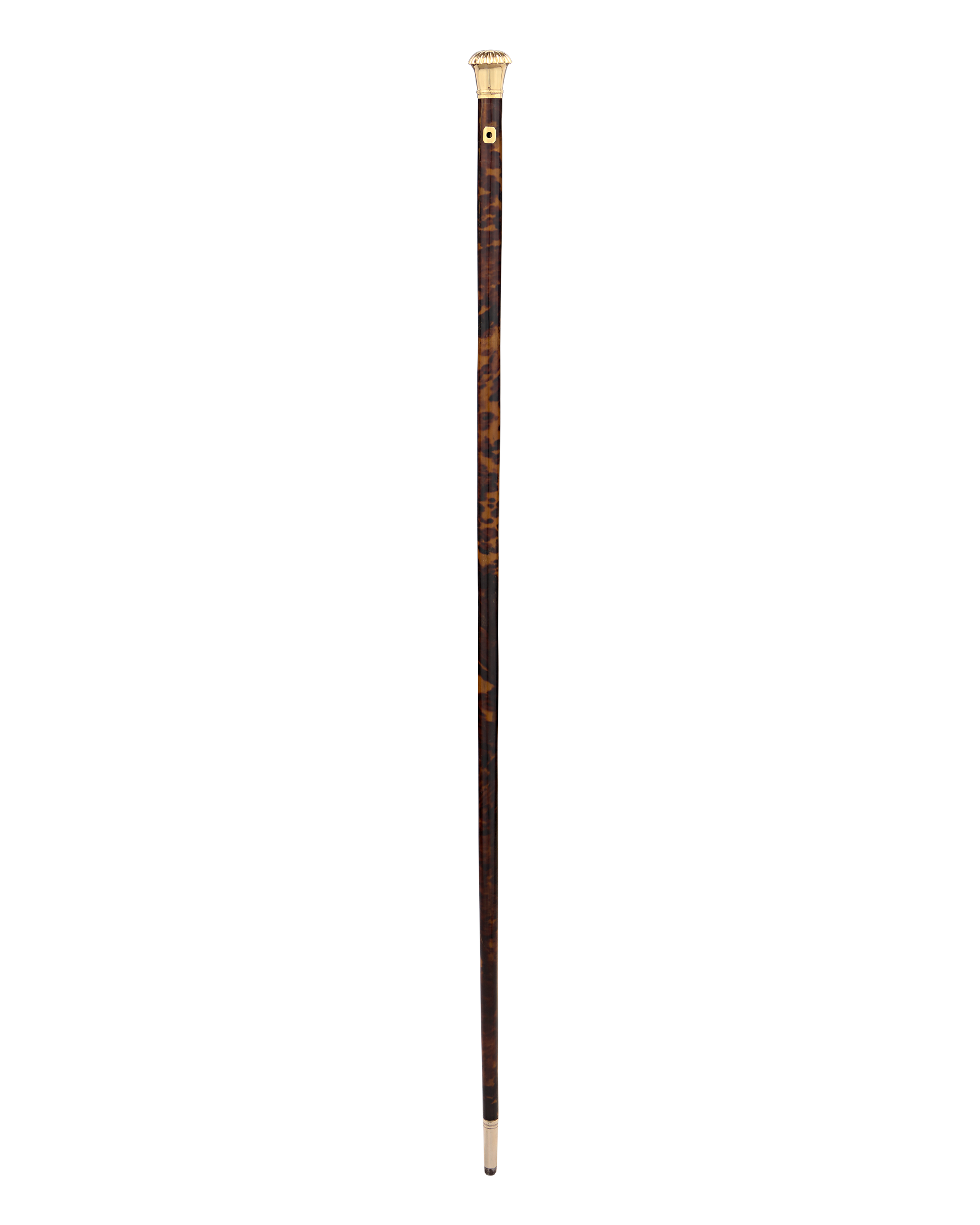 Tortoiseshell and Gold Knob Cane