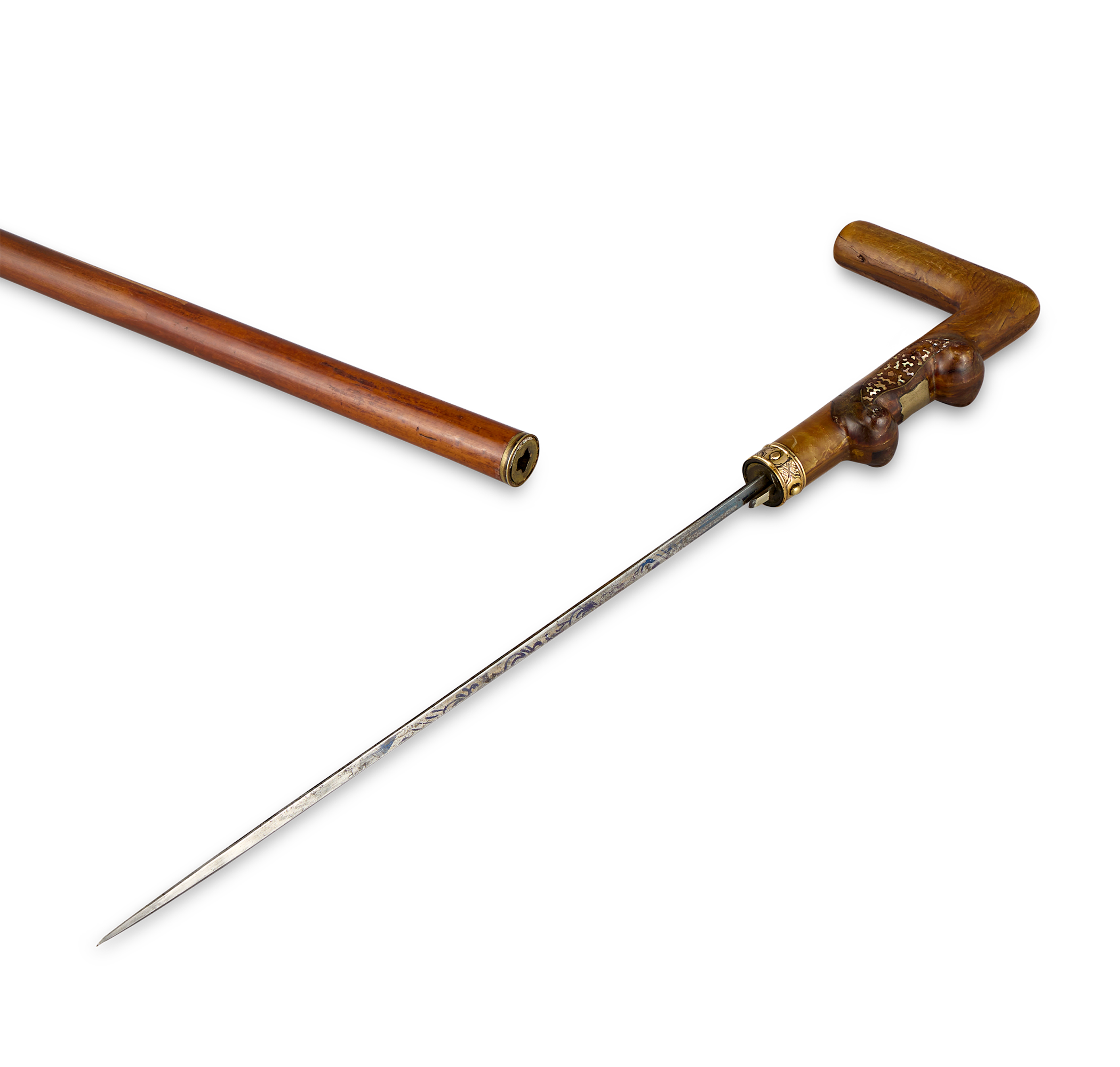 Horn and Mother of Pearl Dagger Cane