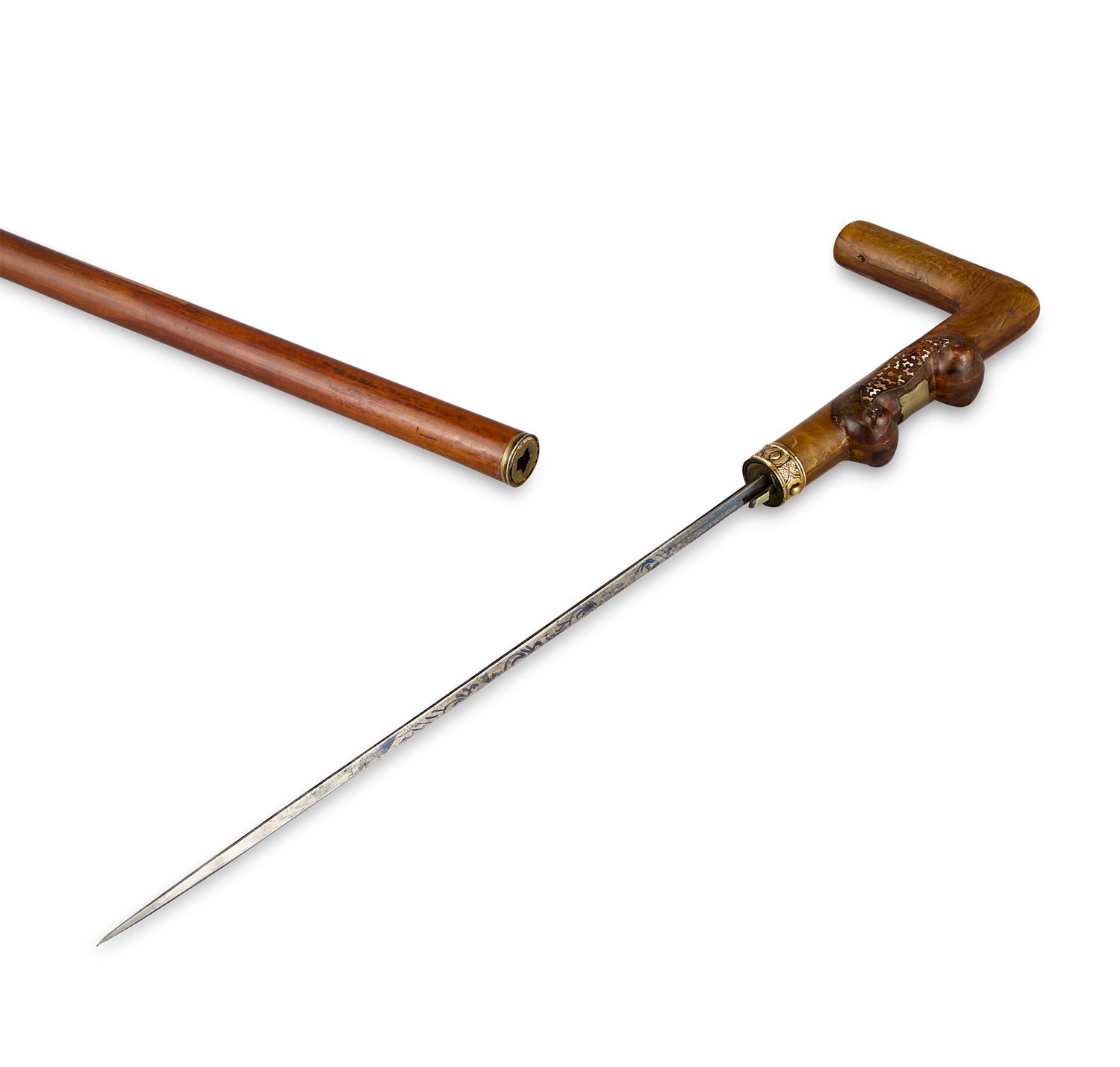 Horn and Mother of Pearl Dagger Cane