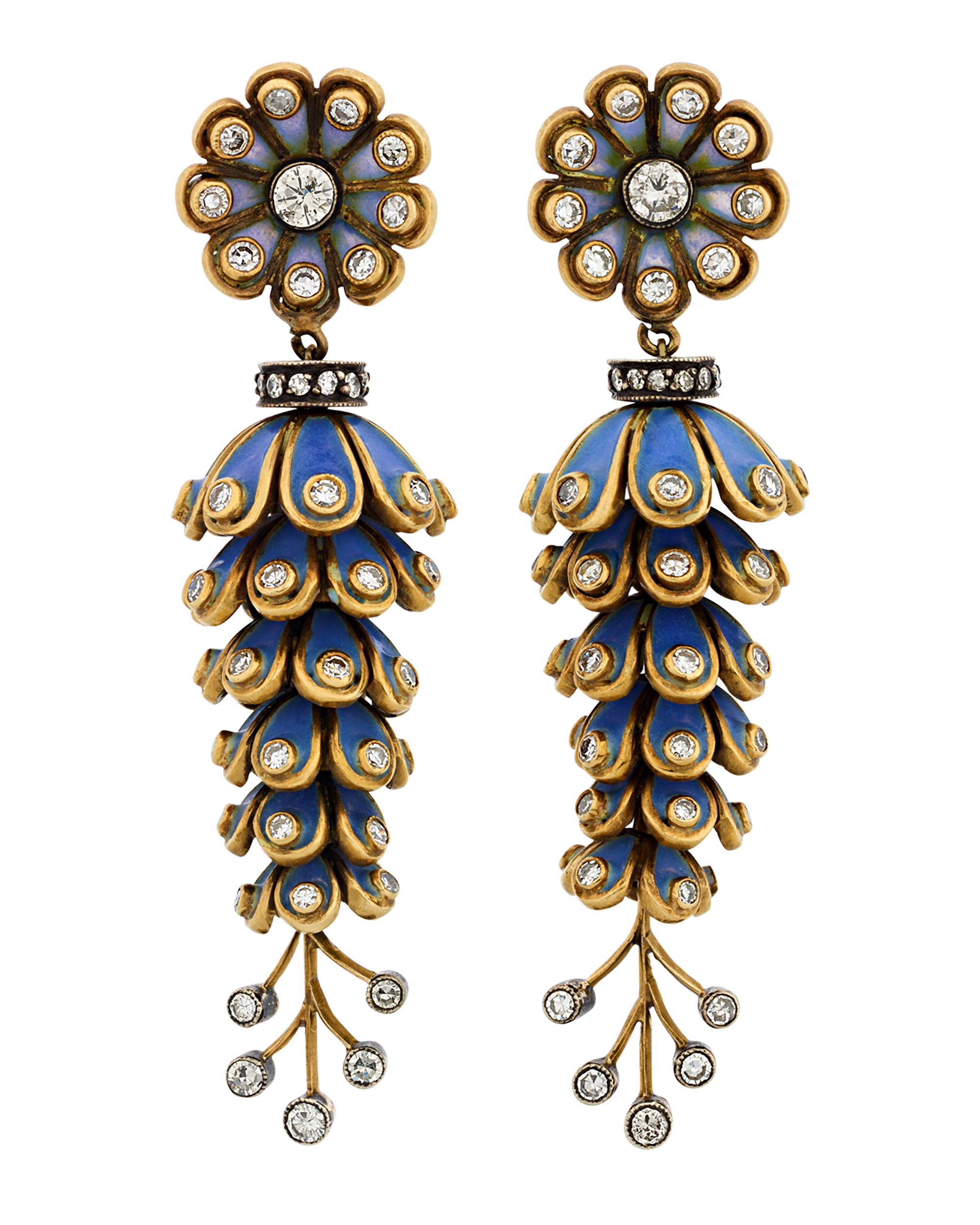 Elizabeth Taylor’s Blue Enamel and Diamond Earrings