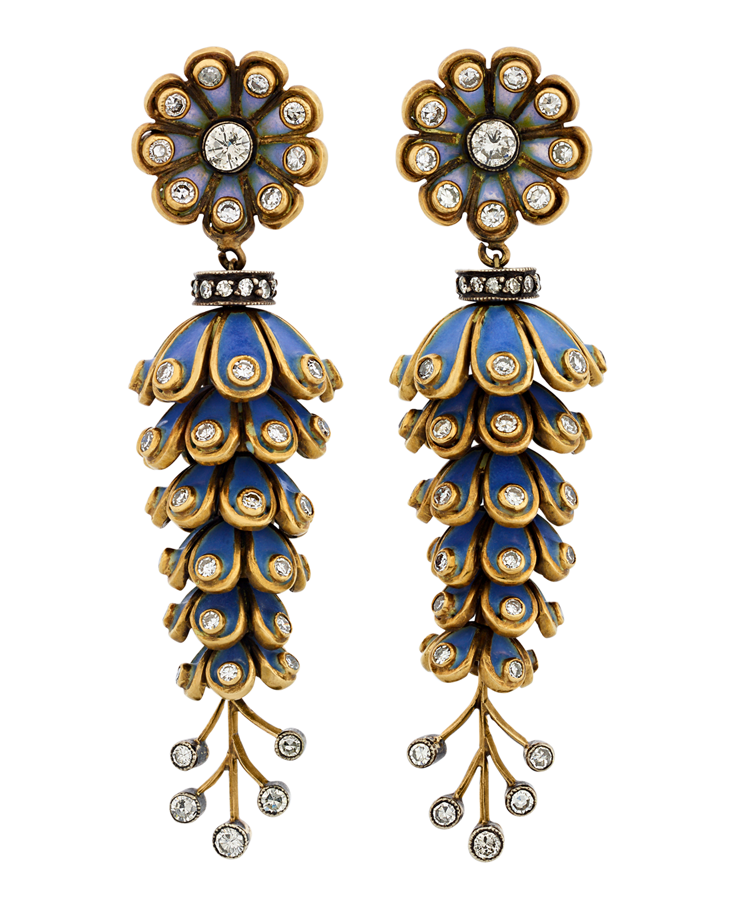 Elizabeth Taylor’s Blue Enamel and Diamond Earrings