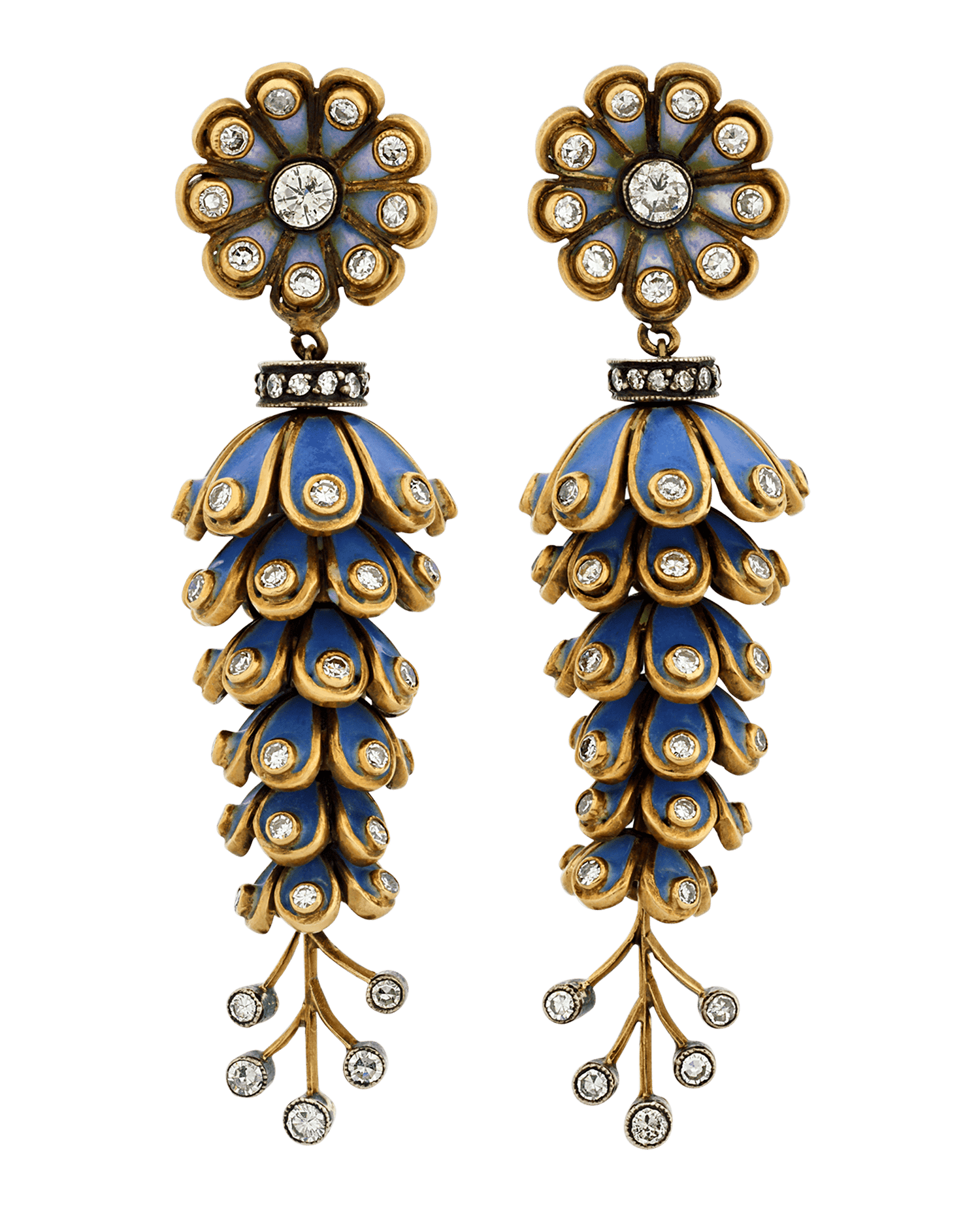 Elizabeth Taylor’s Blue Enamel and Diamond Earrings