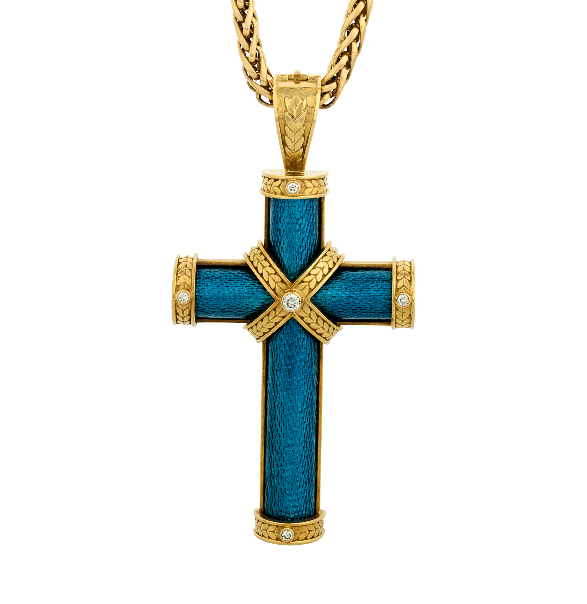 Diamond and Enamel Cross Pendant owned by Elizabeth Taylor