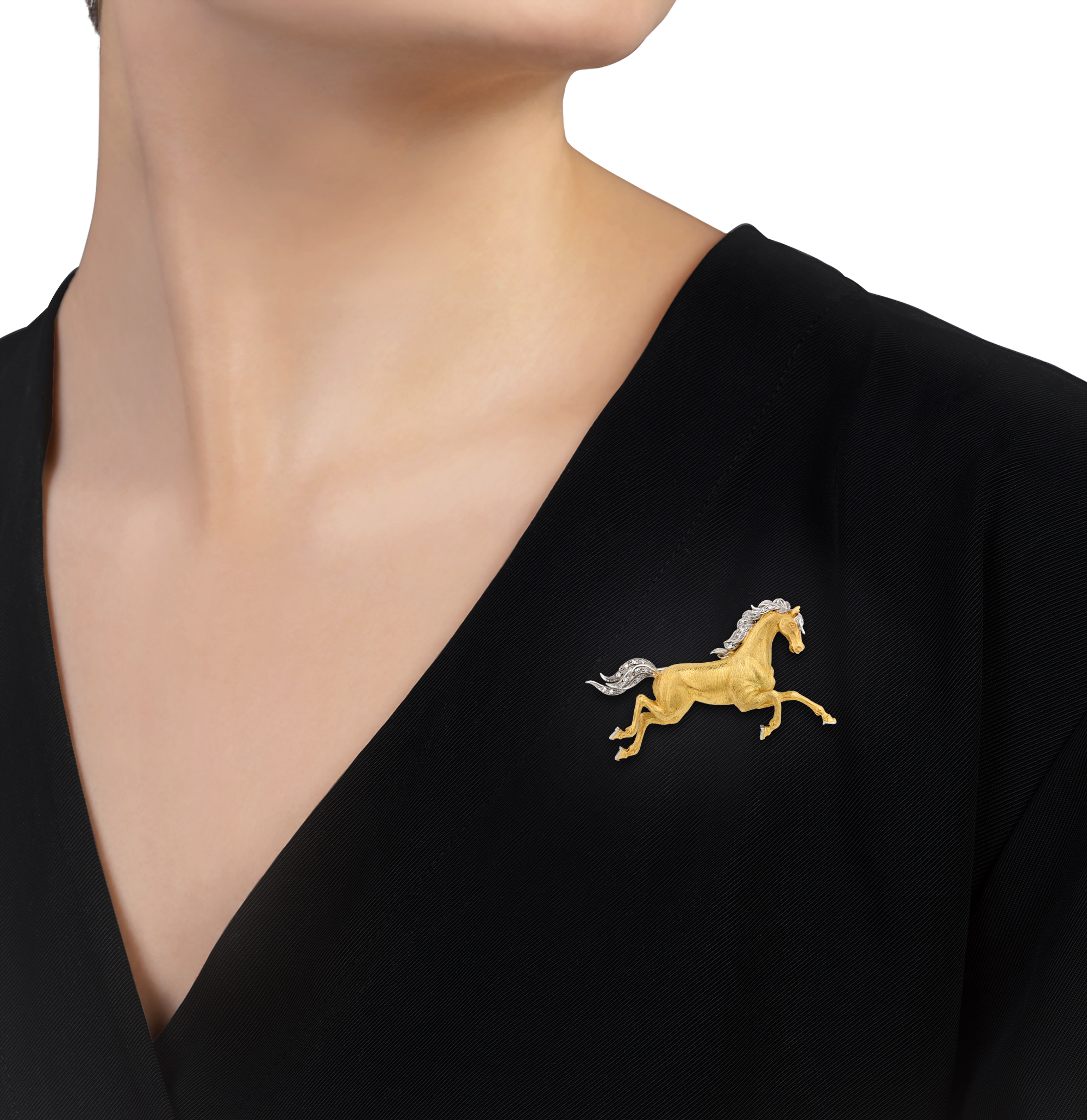 Gold Horse Brooch