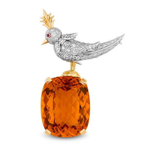 Tiffany & Co. Citrine Bird on a Rock Brooch by Jean Schlumberger