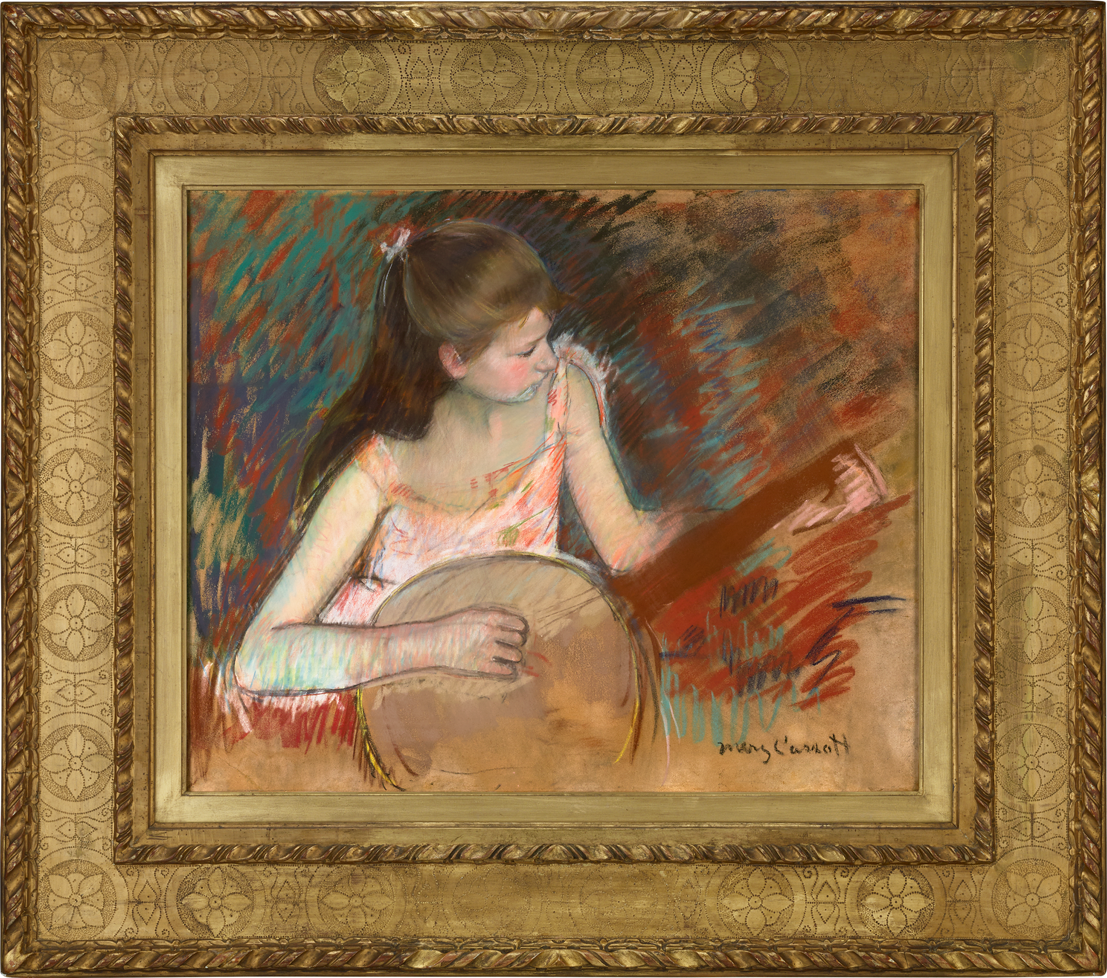 Girl with a Banjo by Mary Cassatt
