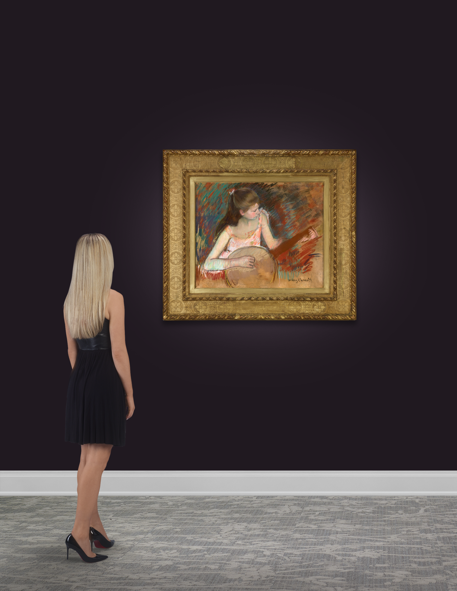 Girl with a Banjo by Mary Cassatt