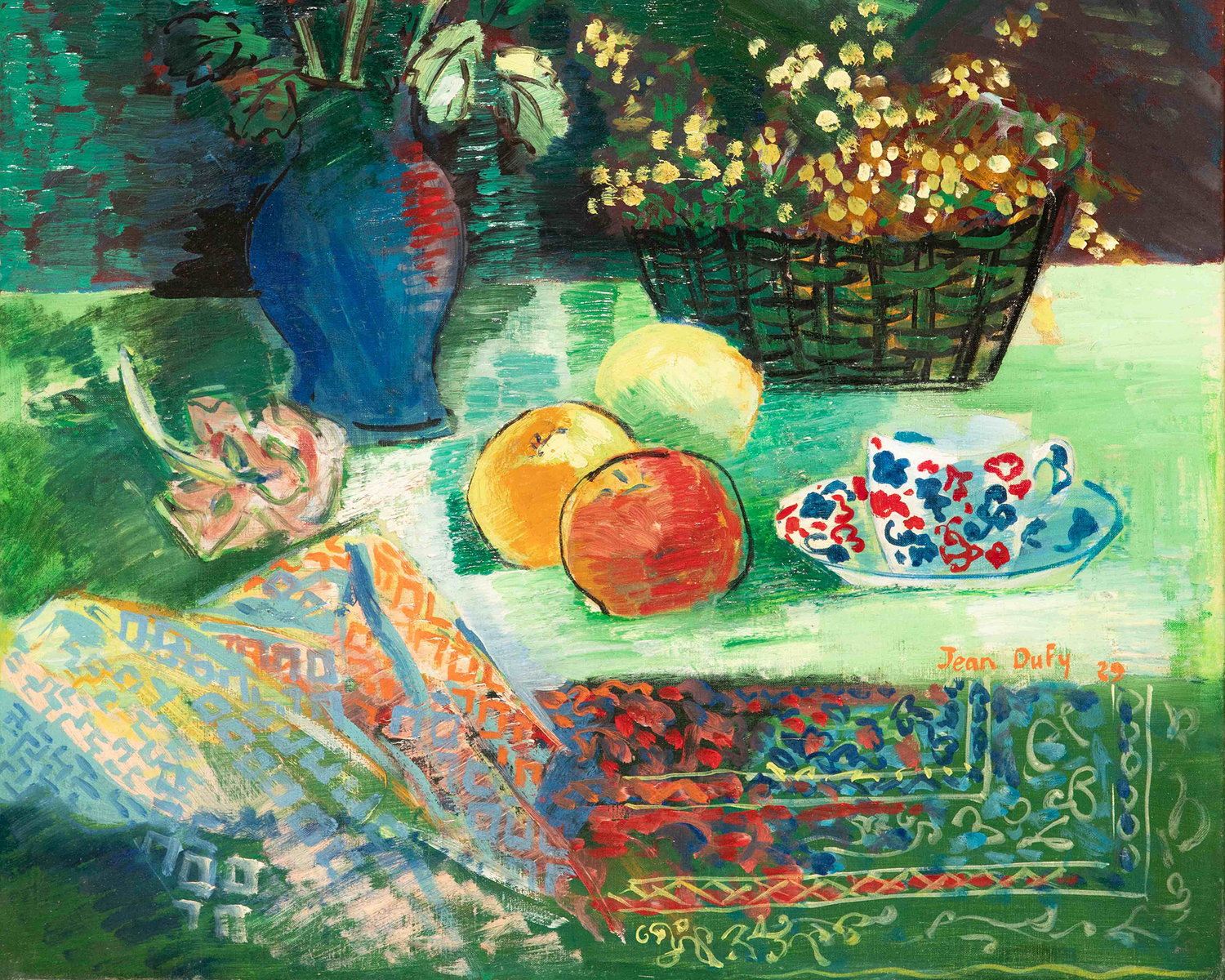 Nature morte au panier de mimosa by Jean Dufy