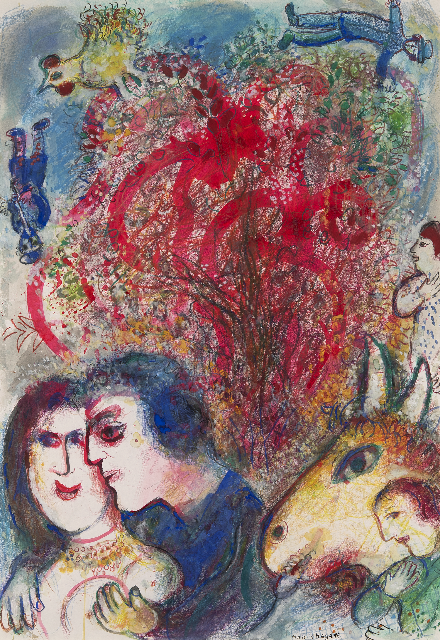 Couple devant le buisson by Marc Chagall