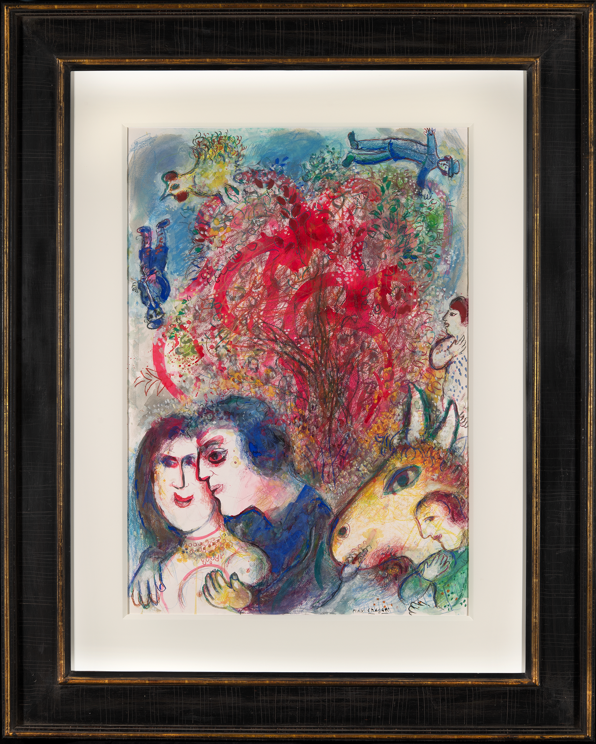 Couple devant le buisson by Marc Chagall