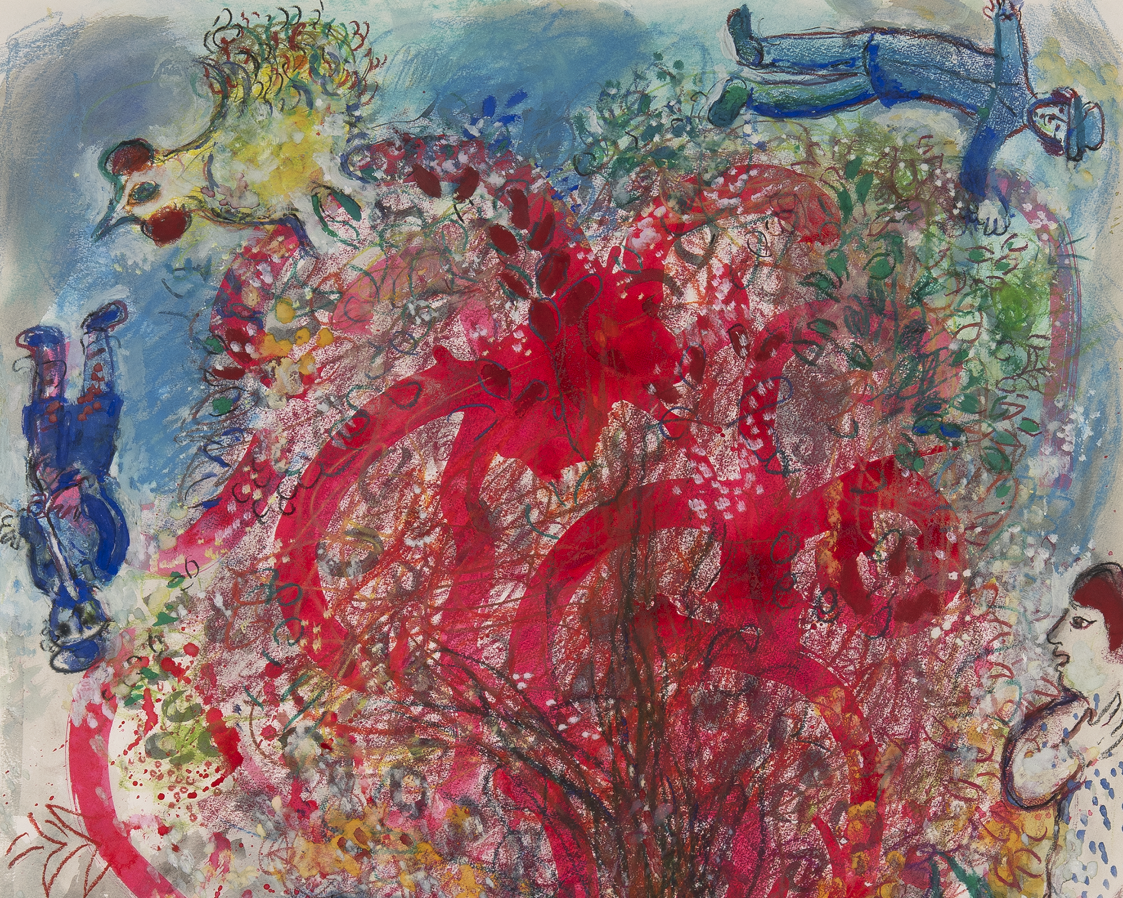 Couple devant le buisson by Marc Chagall