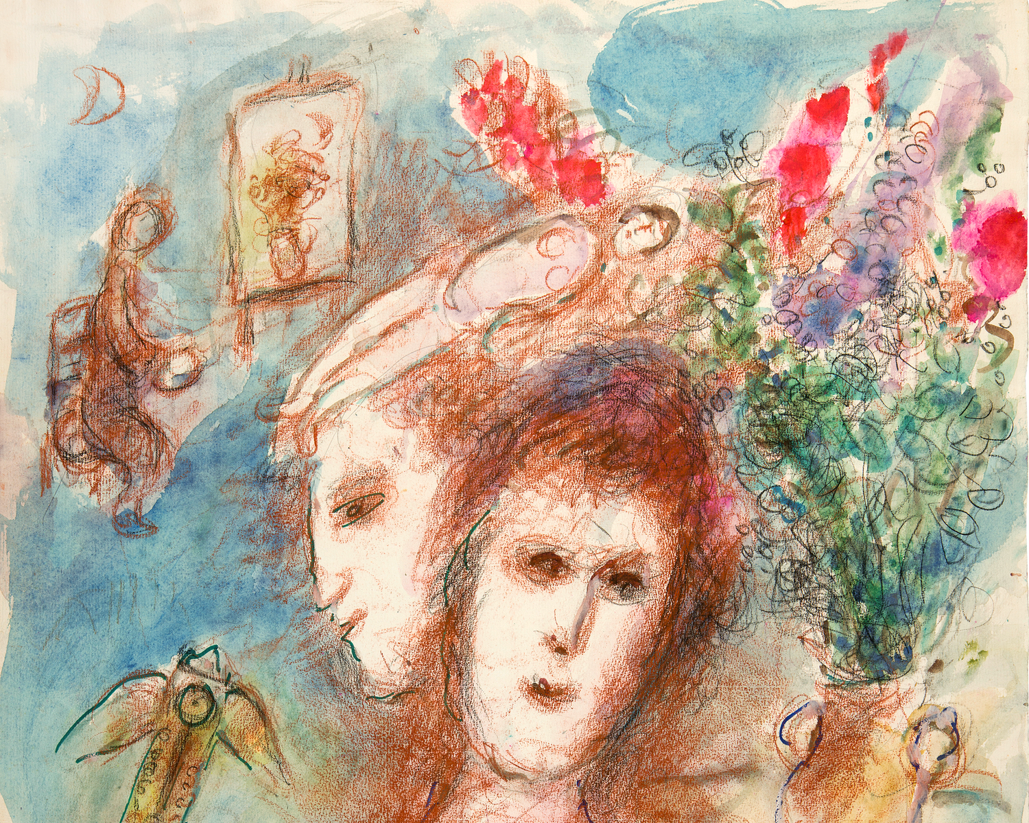 Nu au double-profil by Marc Chagall