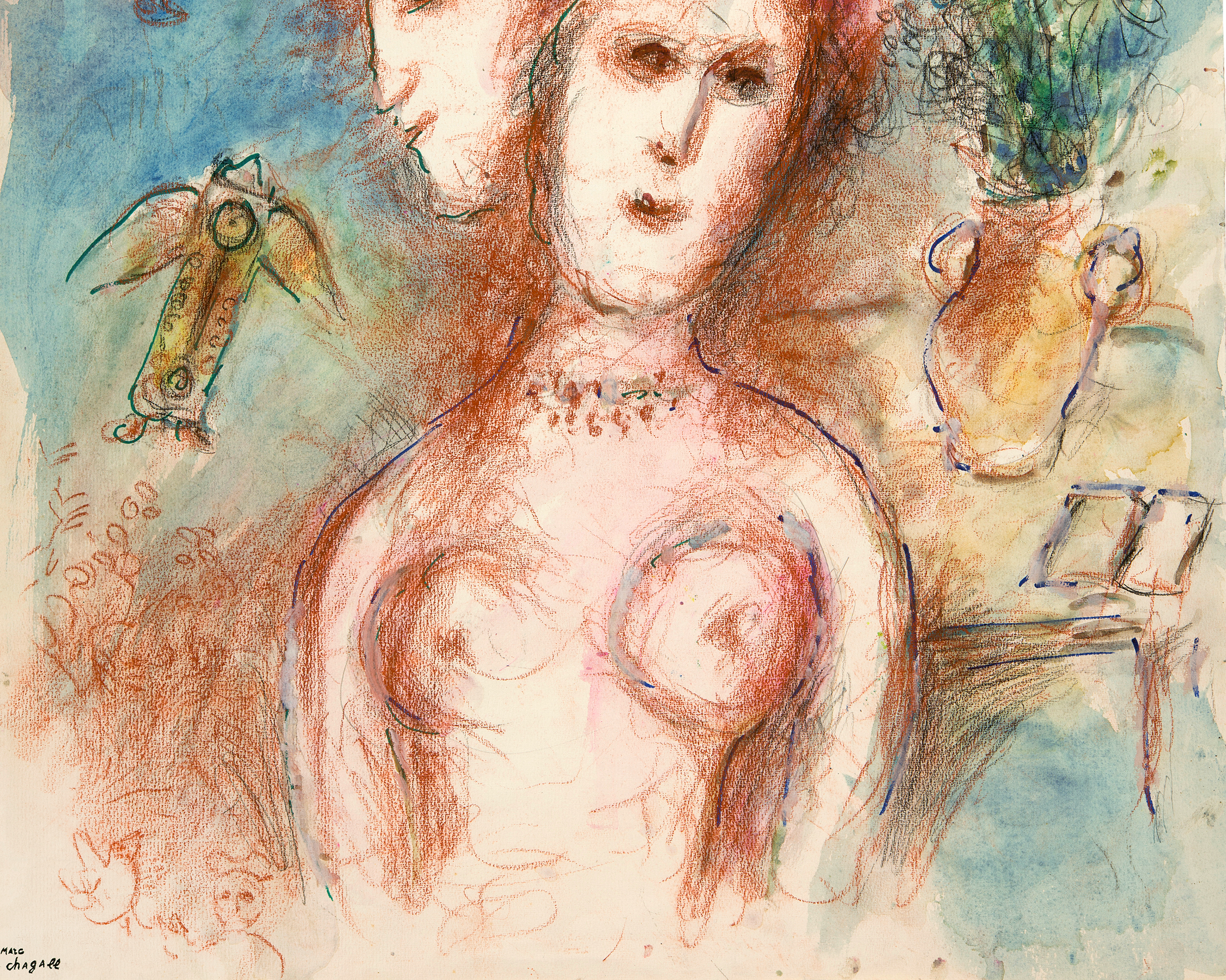 Nu au double-profil by Marc Chagall