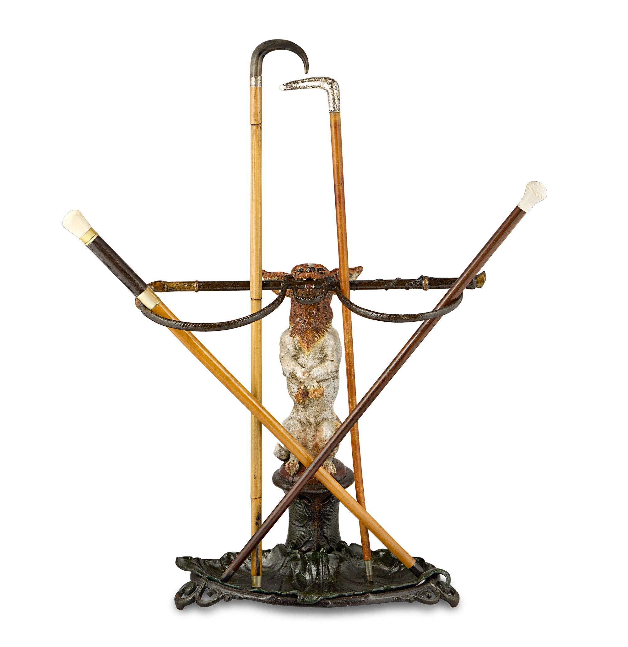 Victorian Chihuahua Cane Stand by Coalbrookdale