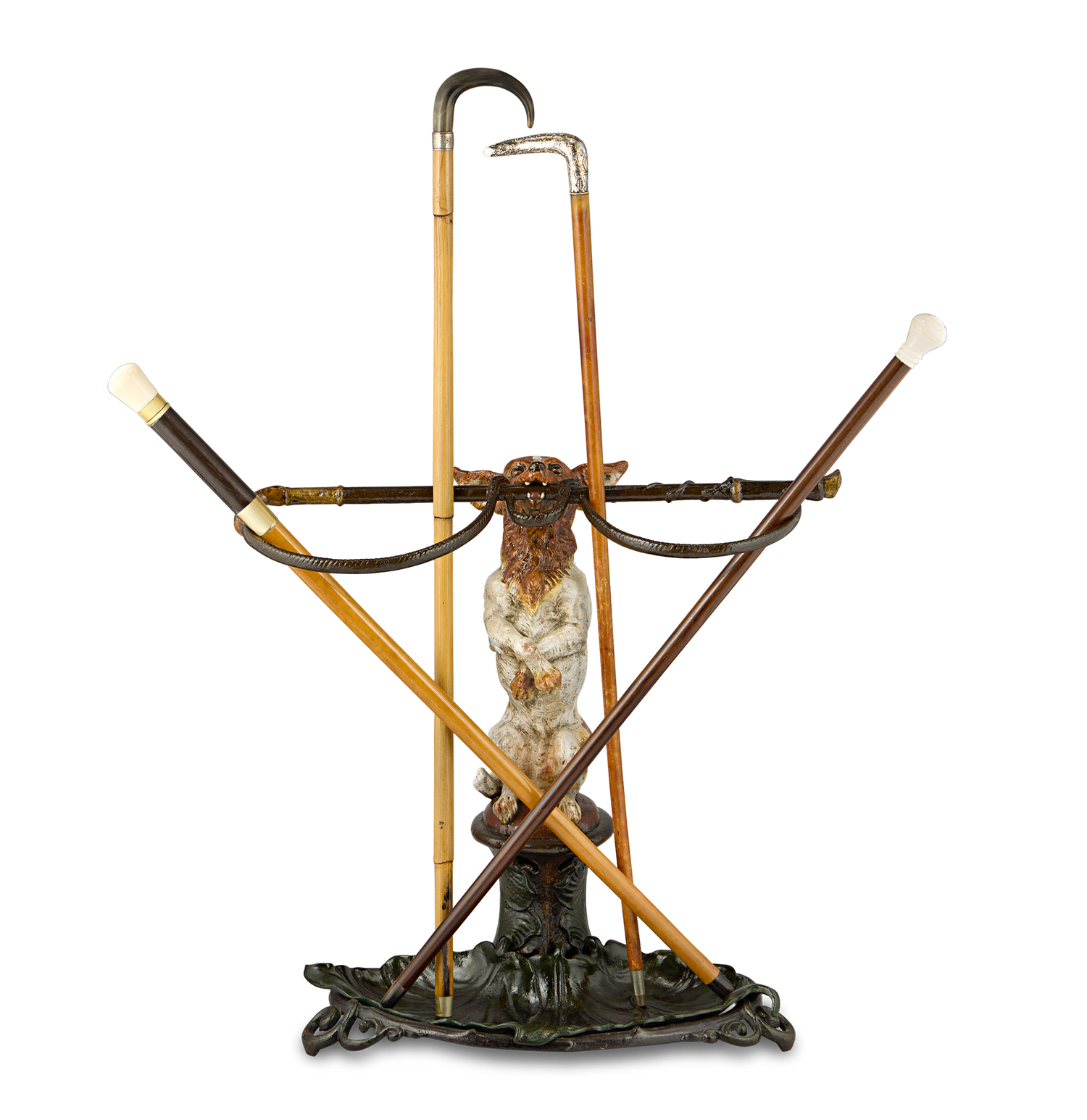 Victorian Chihuahua Cane Stand by Coalbrookdale