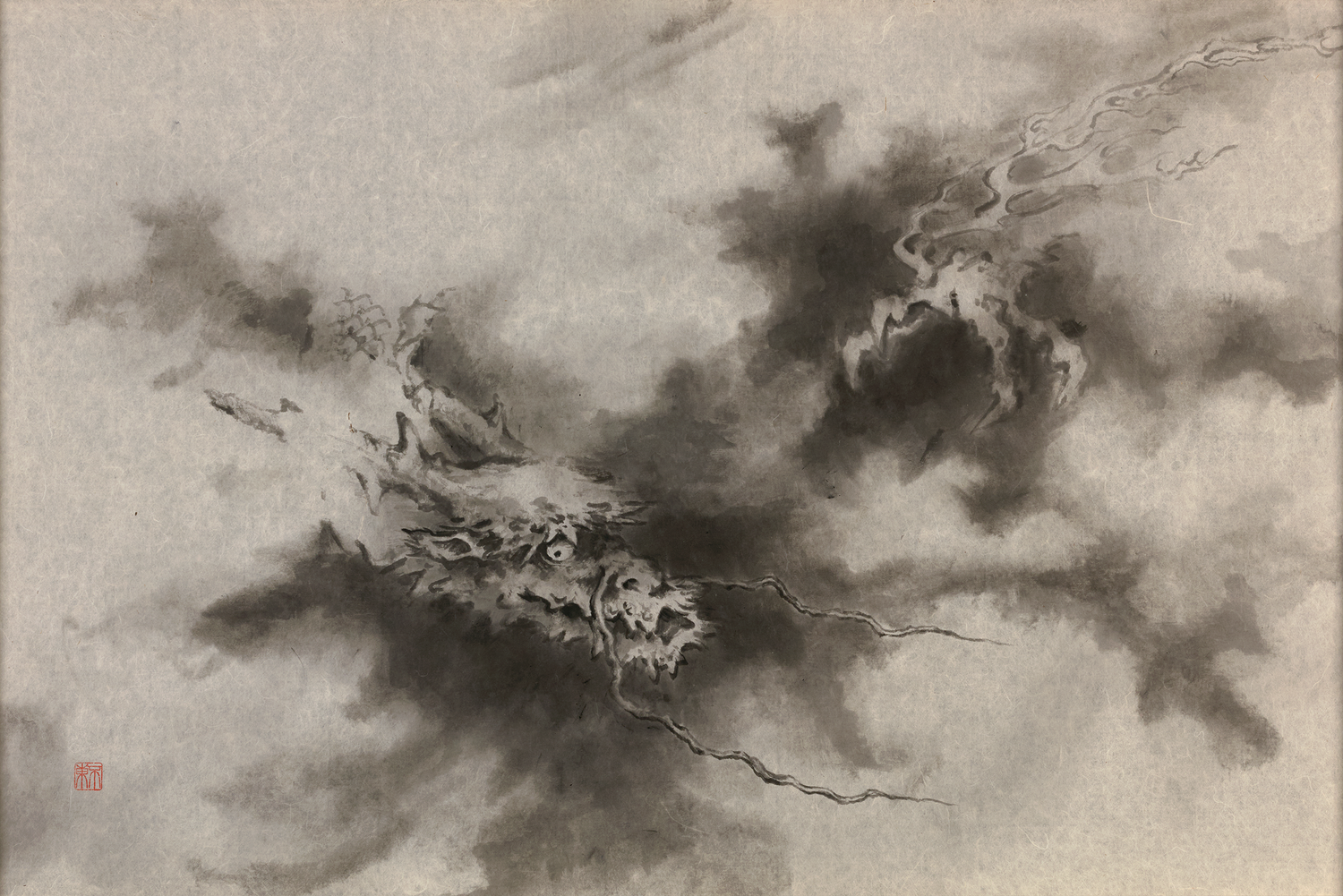 Pair of Dragons in Clouds by Prime Minister Morihiro Hosokawa