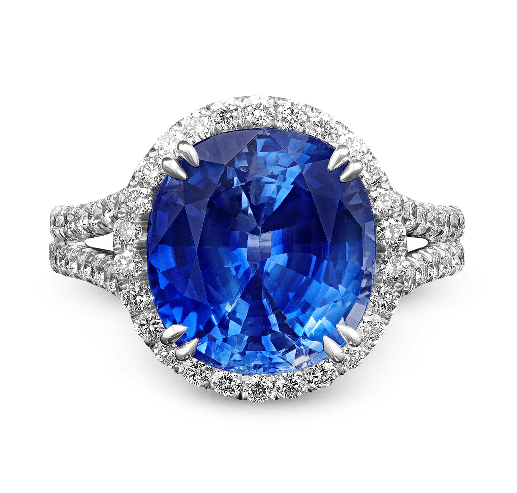 Brilliant Cut Ceylon Sapphire and Diamond Ring