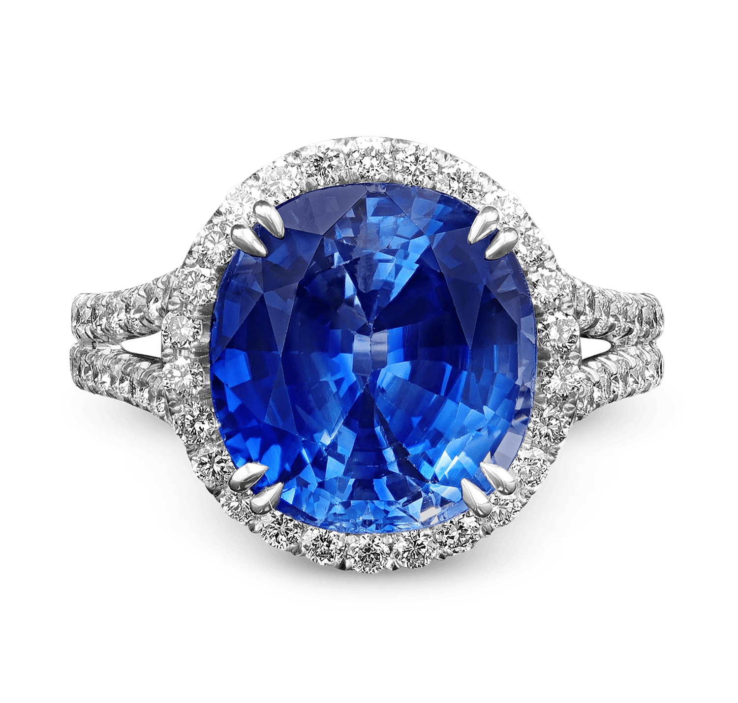 Brilliant Cut Ceylon Sapphire and Diamond Ring