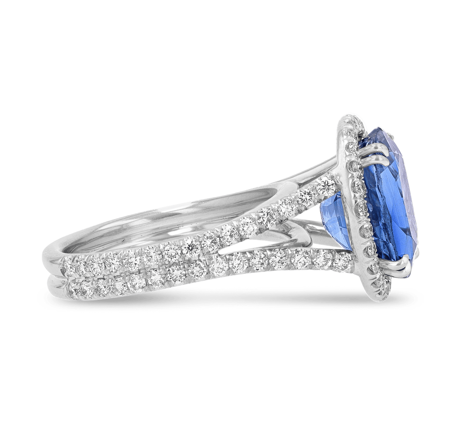 Brilliant Cut Ceylon Sapphire and Diamond Ring