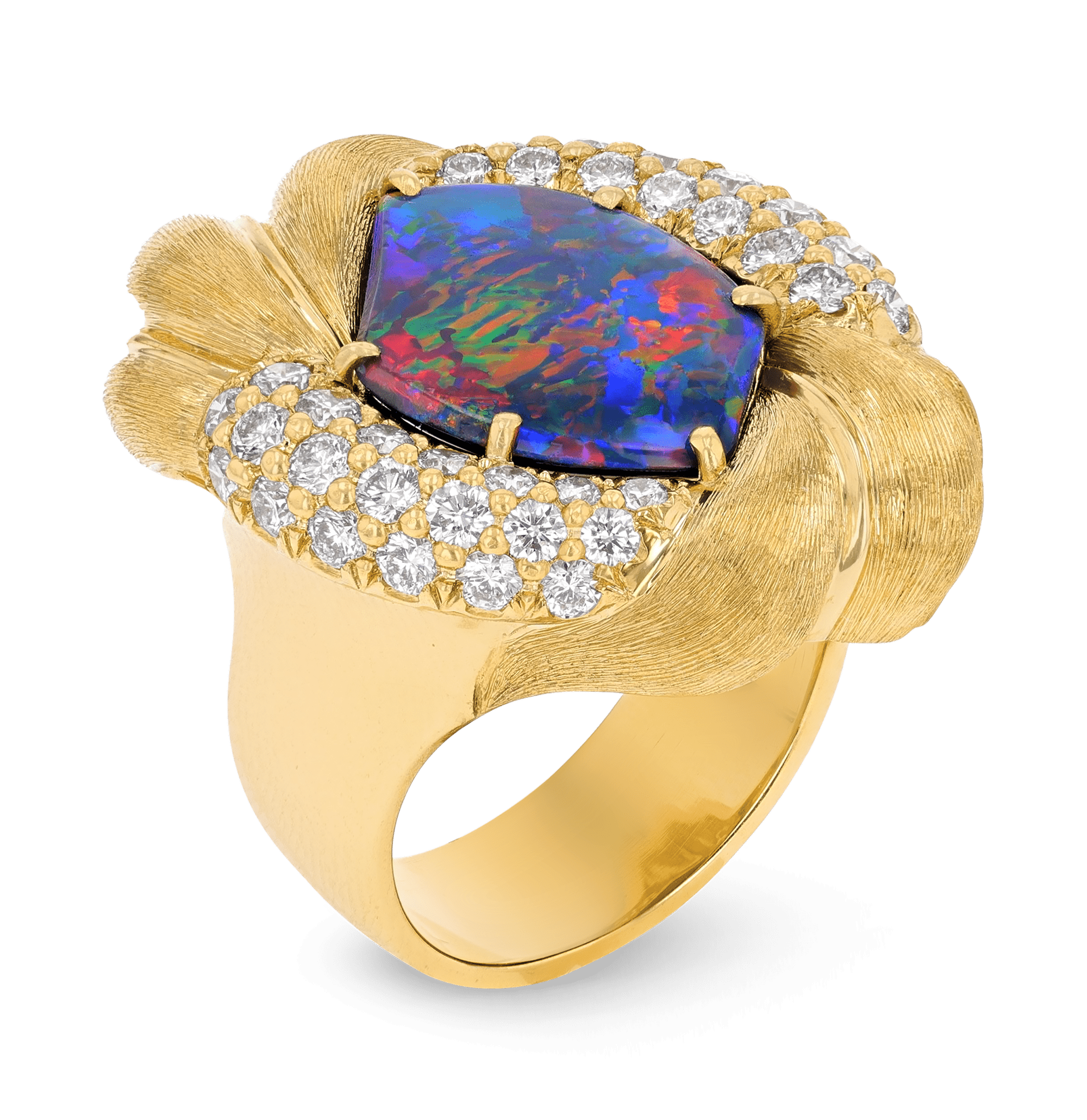 Black Opal Ring, 4.01 carats