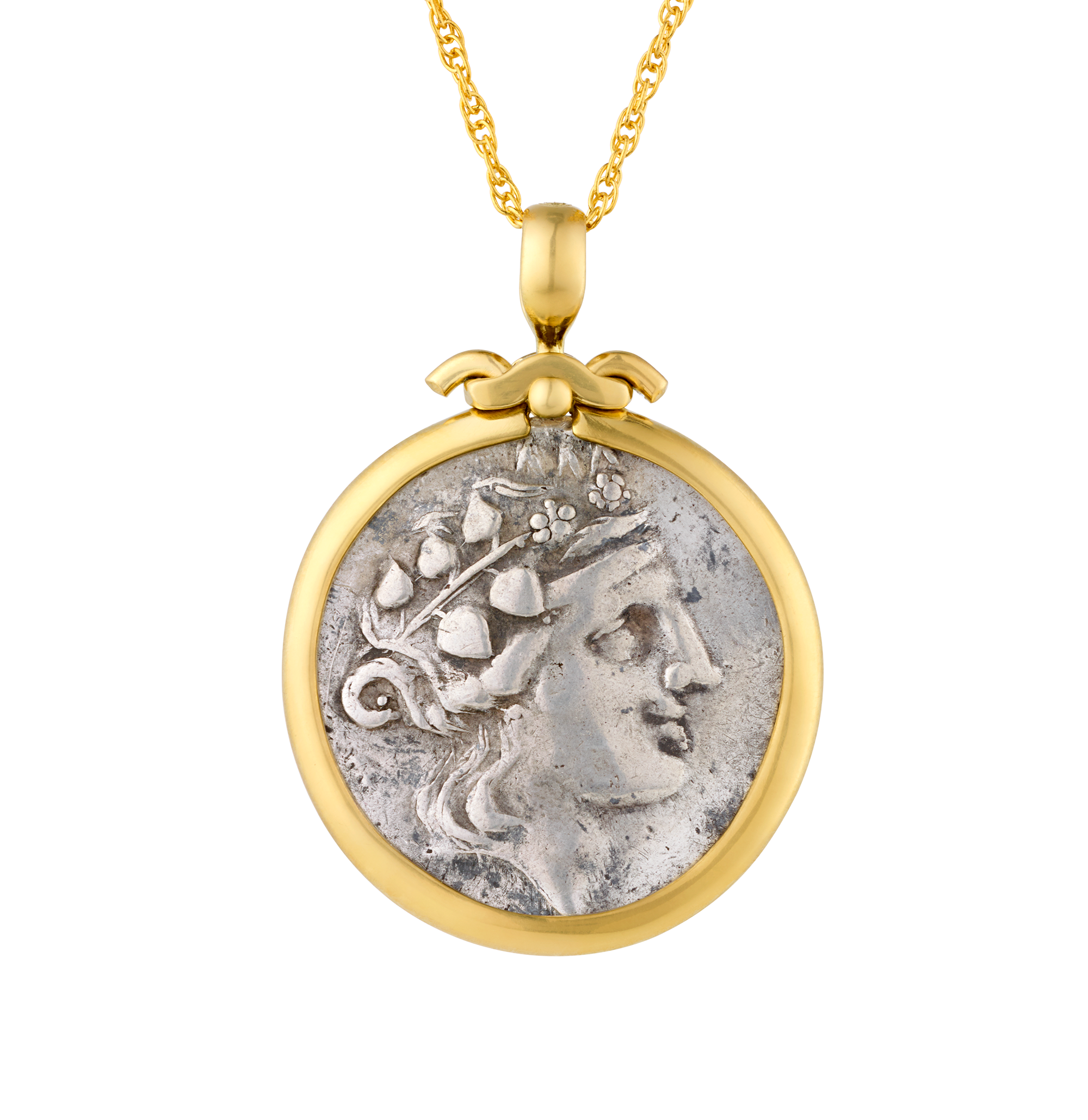 Ancient Greek Dionysus Coin Pendant