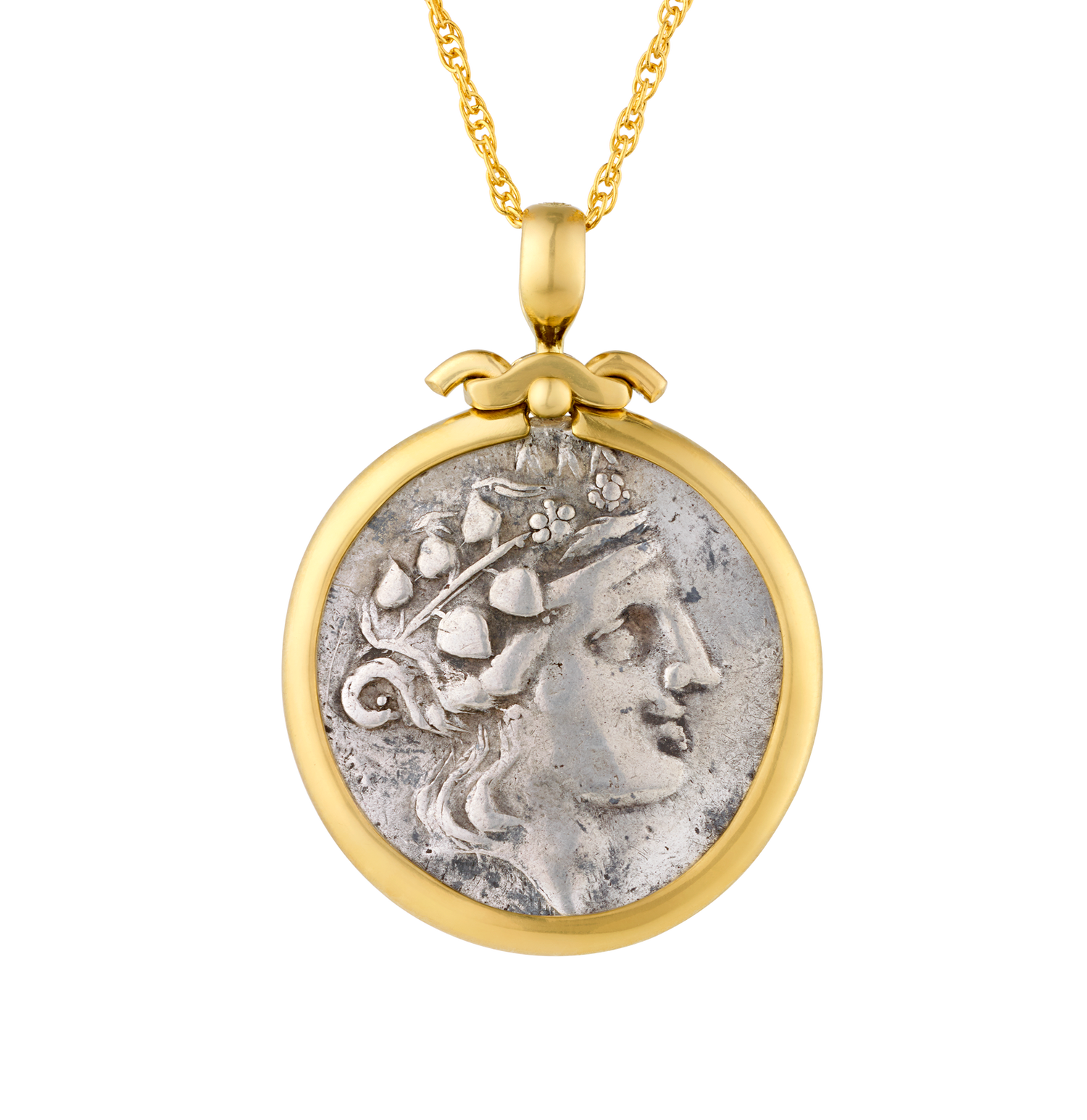 Ancient Greek Dionysus Coin Pendant