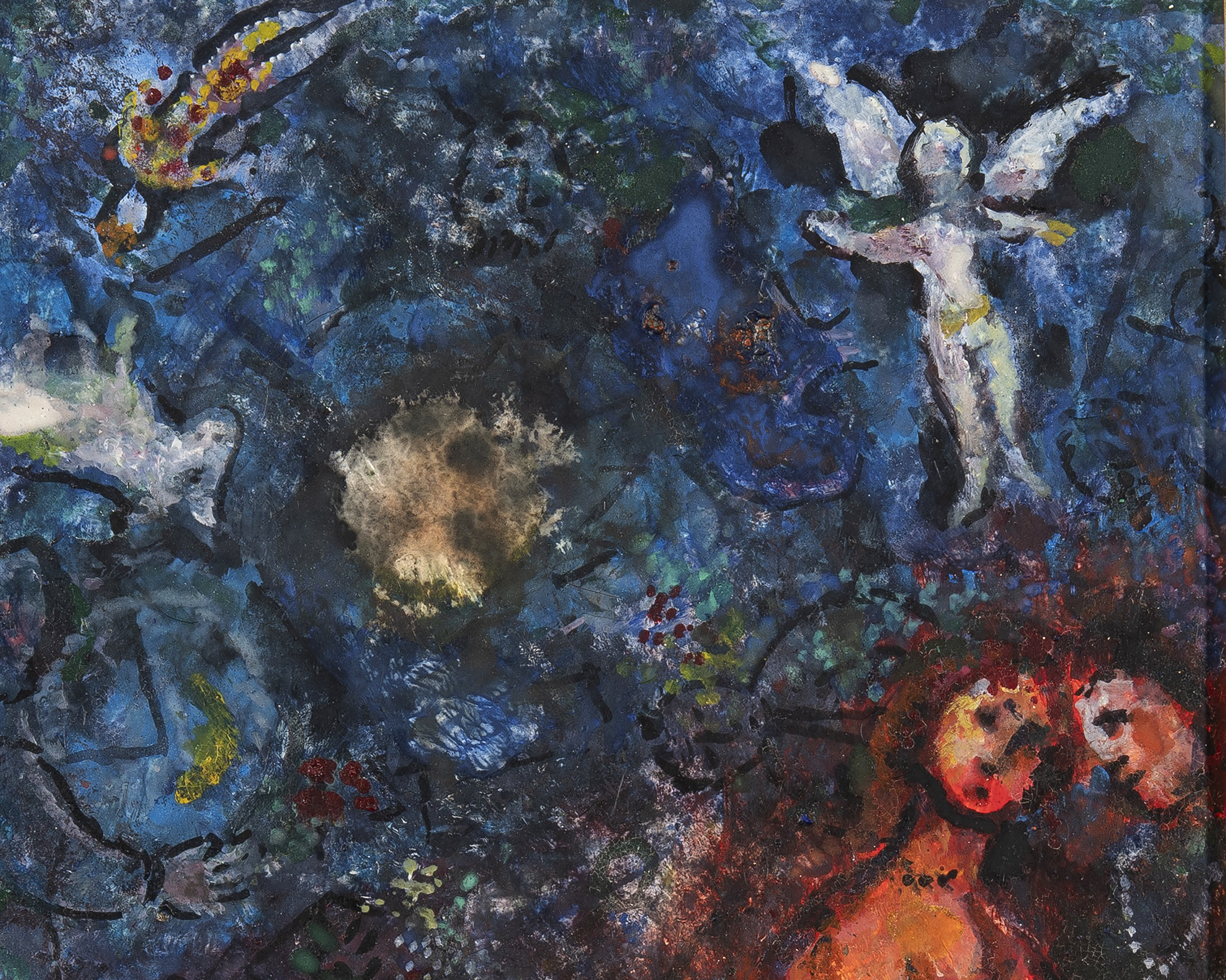 Couple dans la nuit by Marc Chagall