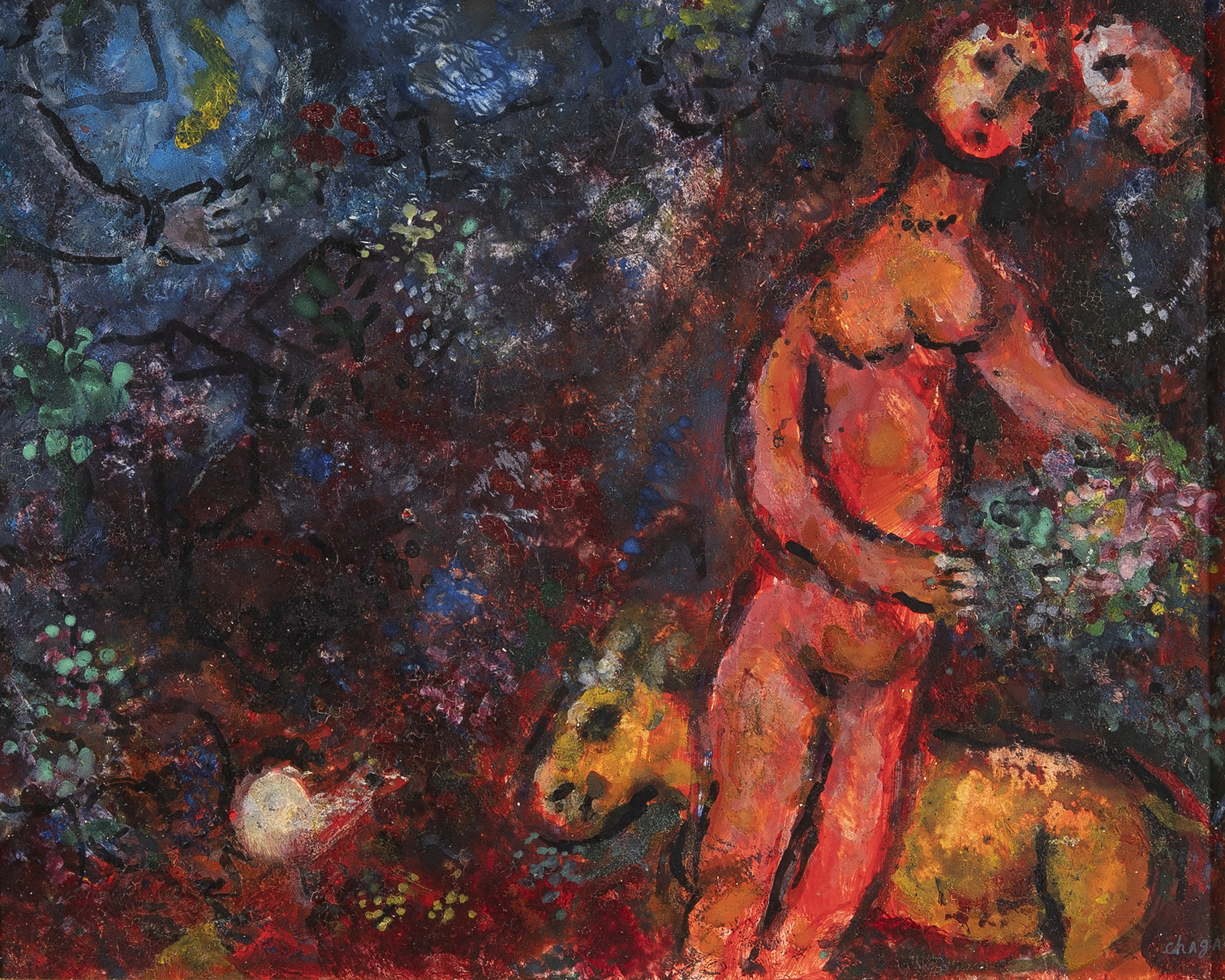 Couple dans la nuit by Marc Chagall